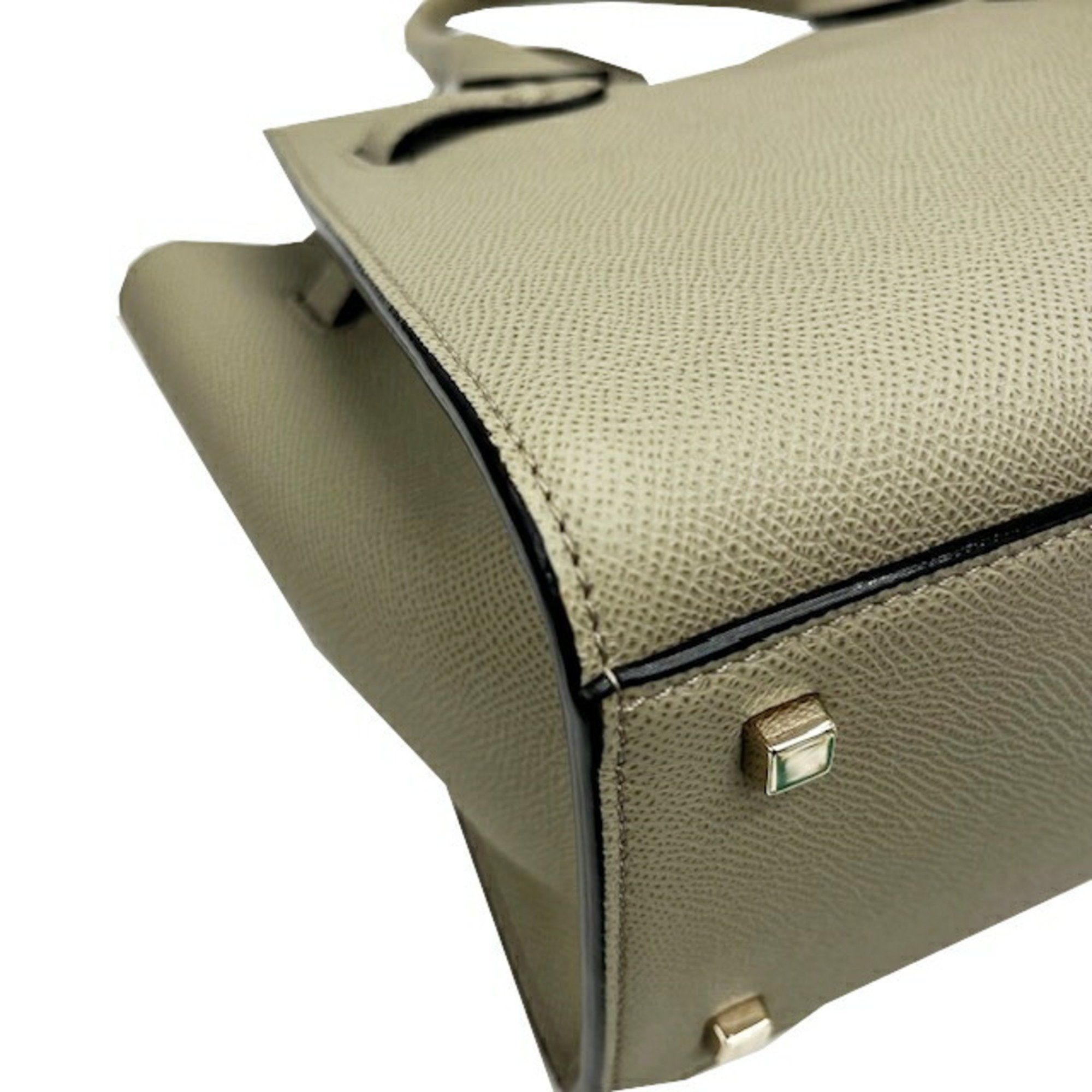 Valextra Valextra 2 Handle Milano Bag Mini Soft Calfskin Tundra Green Handbag Shoulder for Women Size ONE SIZE - 8 Thumbnail