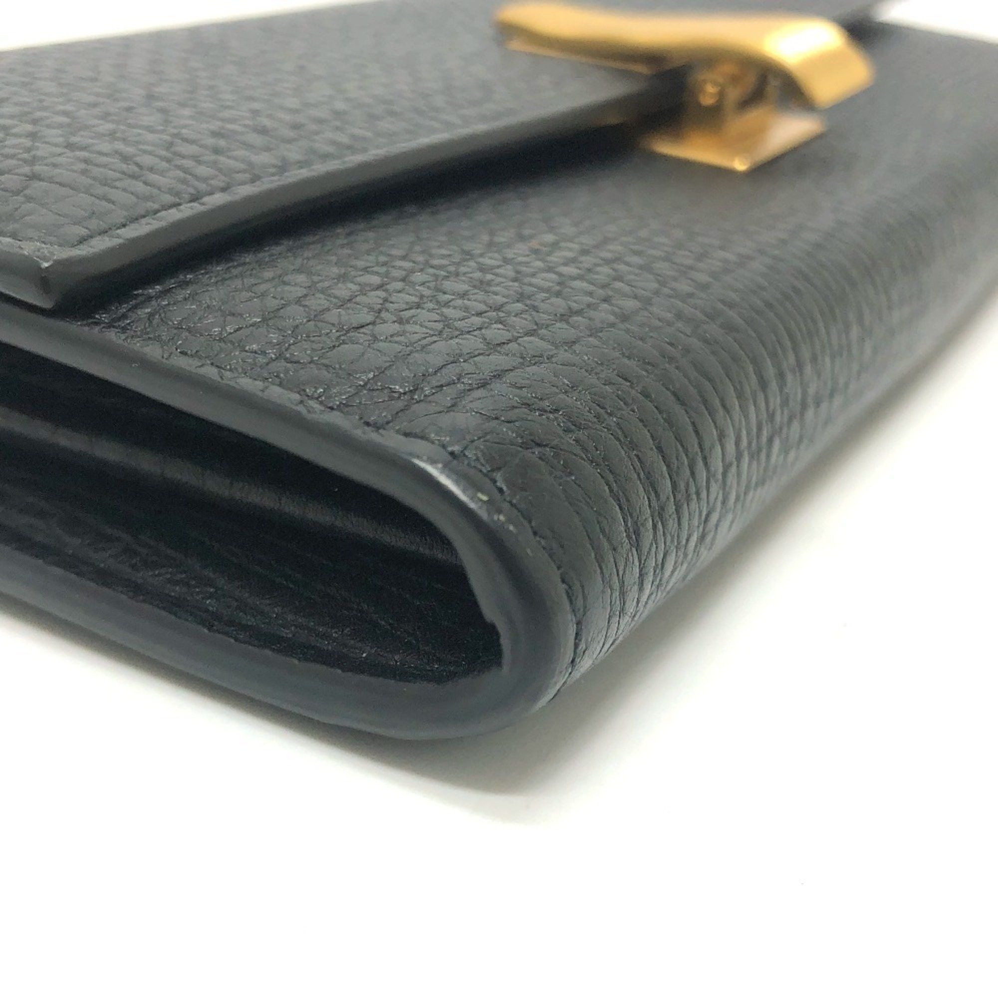 Bottega Veneta BOTTEGA VENETA Palmellato Bi-fold Long Wallet Continental Leather Women's Black Size ONE SIZE - 13 Thumbnail