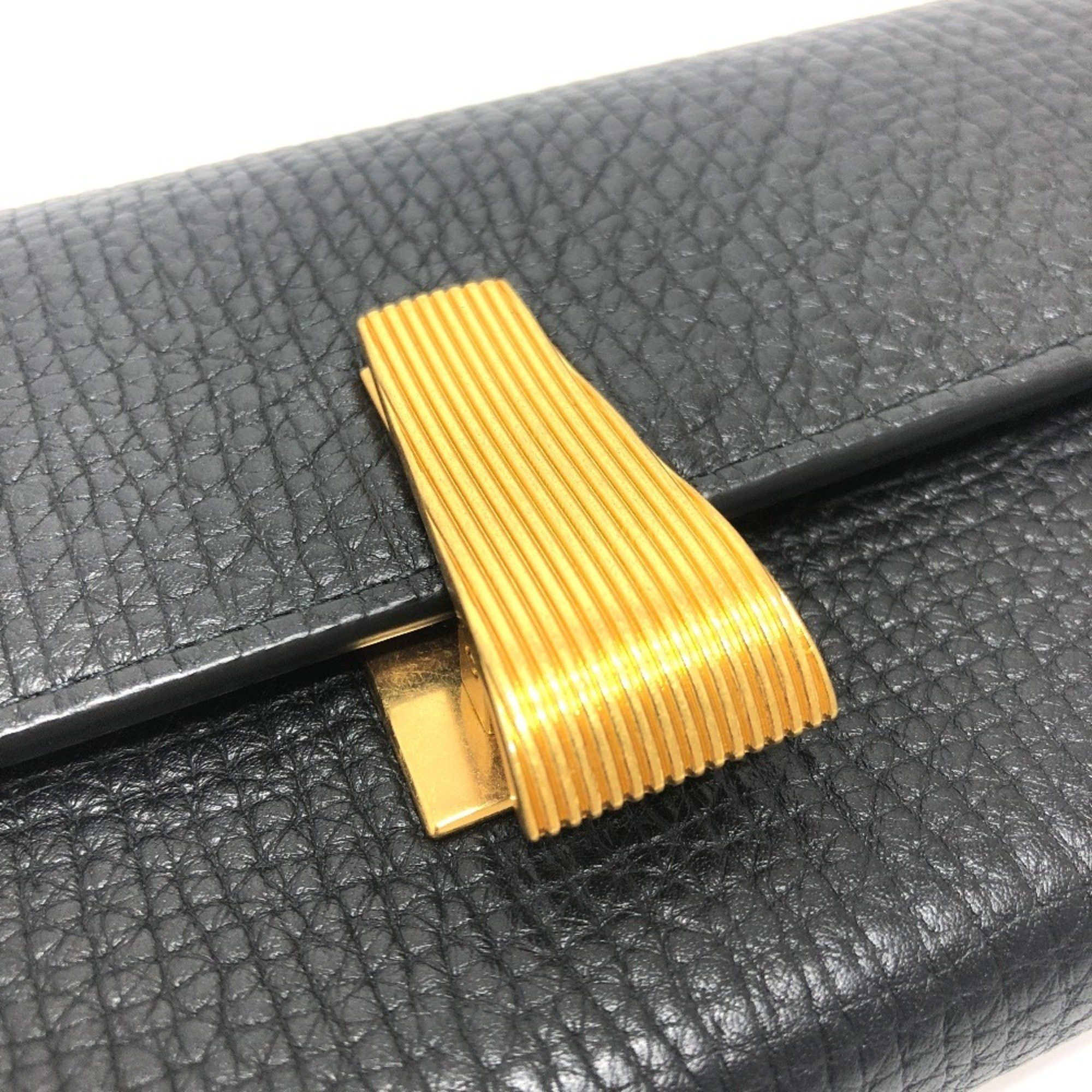 Bottega Veneta BOTTEGA VENETA Palmellato Bi-fold Long Wallet Continental Leather Women's Black Size ONE SIZE - 11 Thumbnail