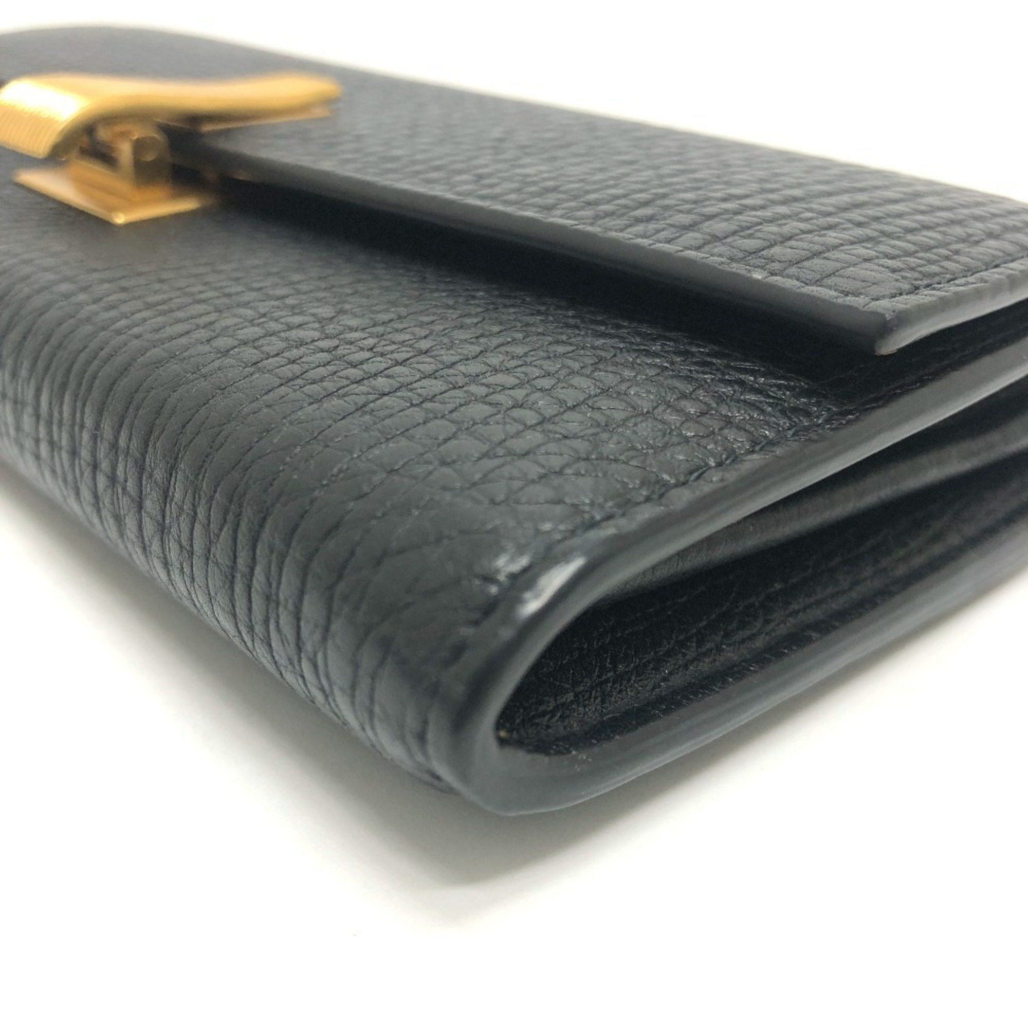 Bottega Veneta BOTTEGA VENETA Palmellato Bi-fold Long Wallet Continental Leather Women's Black Size ONE SIZE - 12 Thumbnail