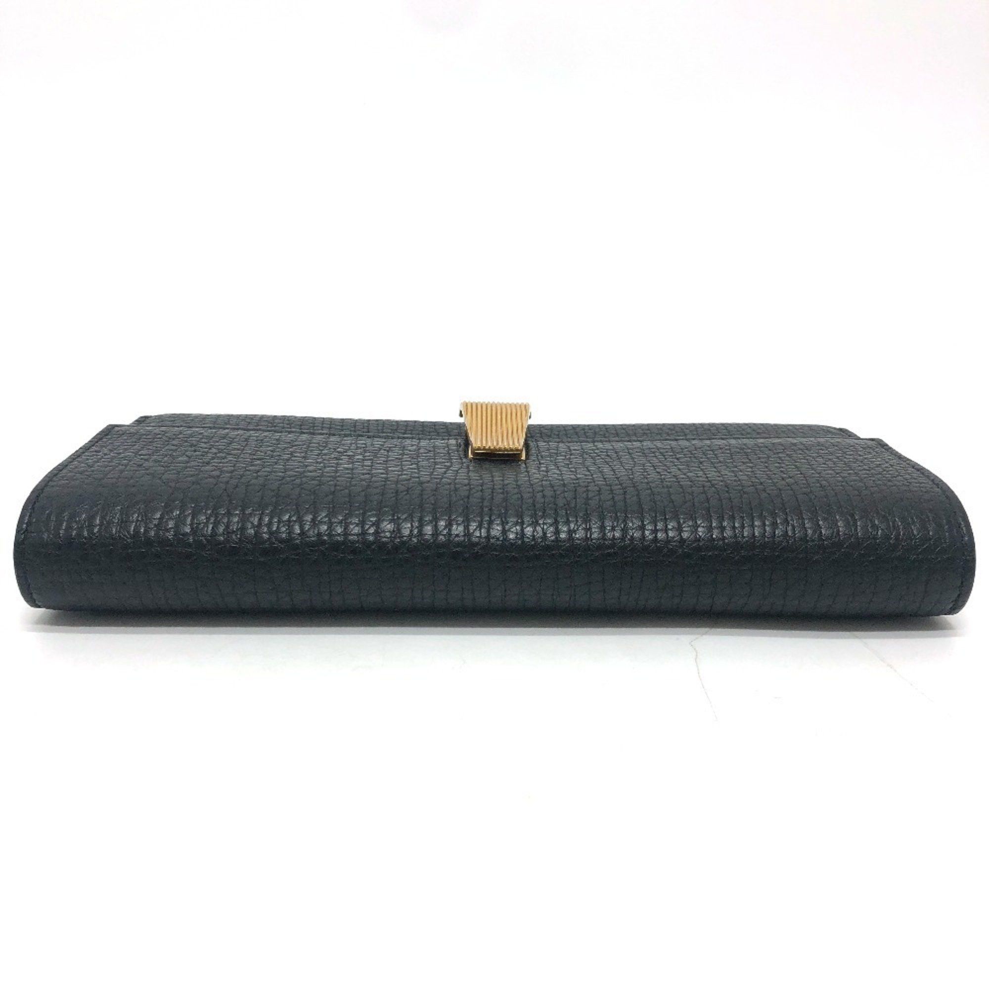 Bottega Veneta BOTTEGA VENETA Palmellato Bi-fold Long Wallet Continental Leather Women's Black Size ONE SIZE - 6 Thumbnail