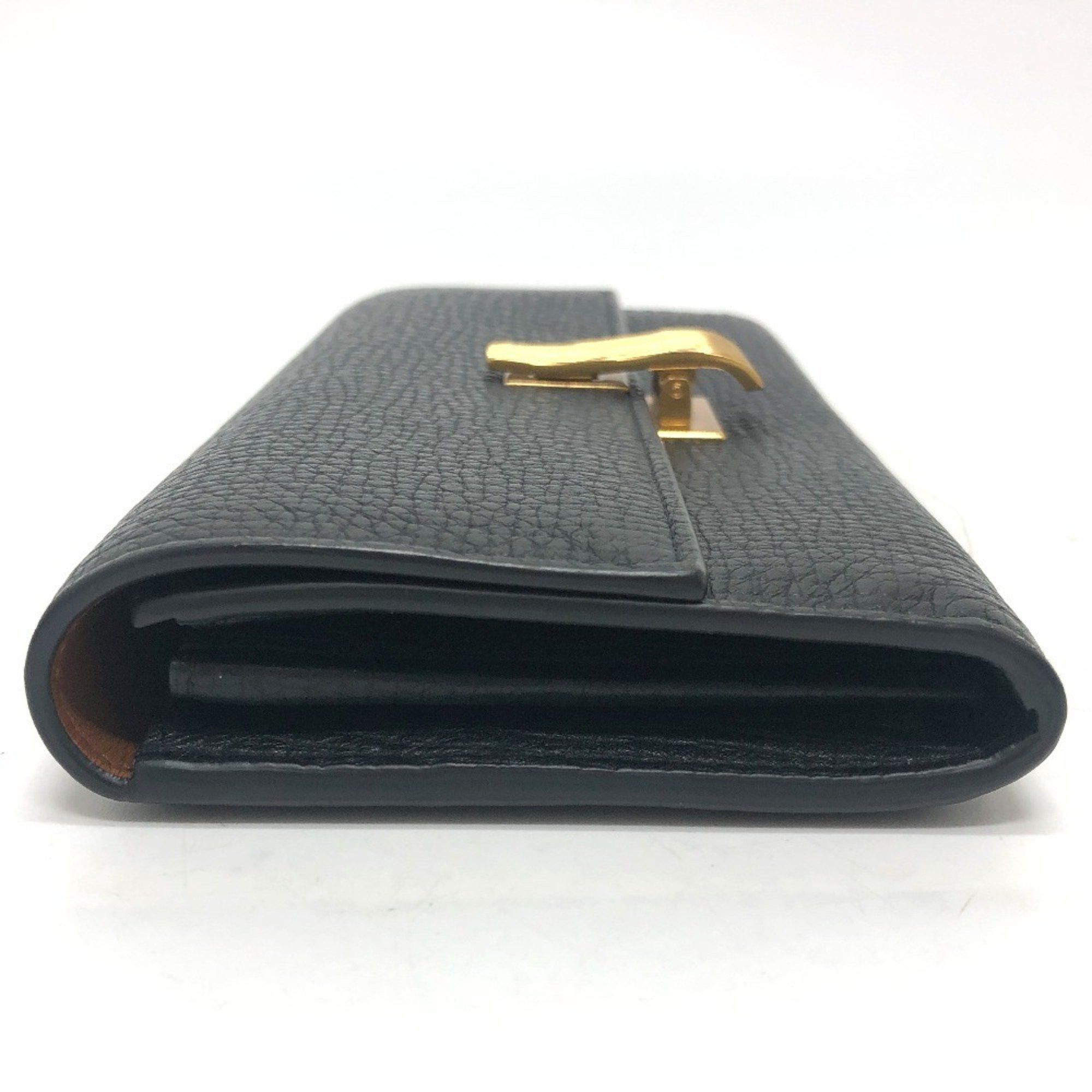 Bottega Veneta BOTTEGA VENETA Palmellato Bi-fold Long Wallet Continental Leather Women's Black Size ONE SIZE - 4 Thumbnail