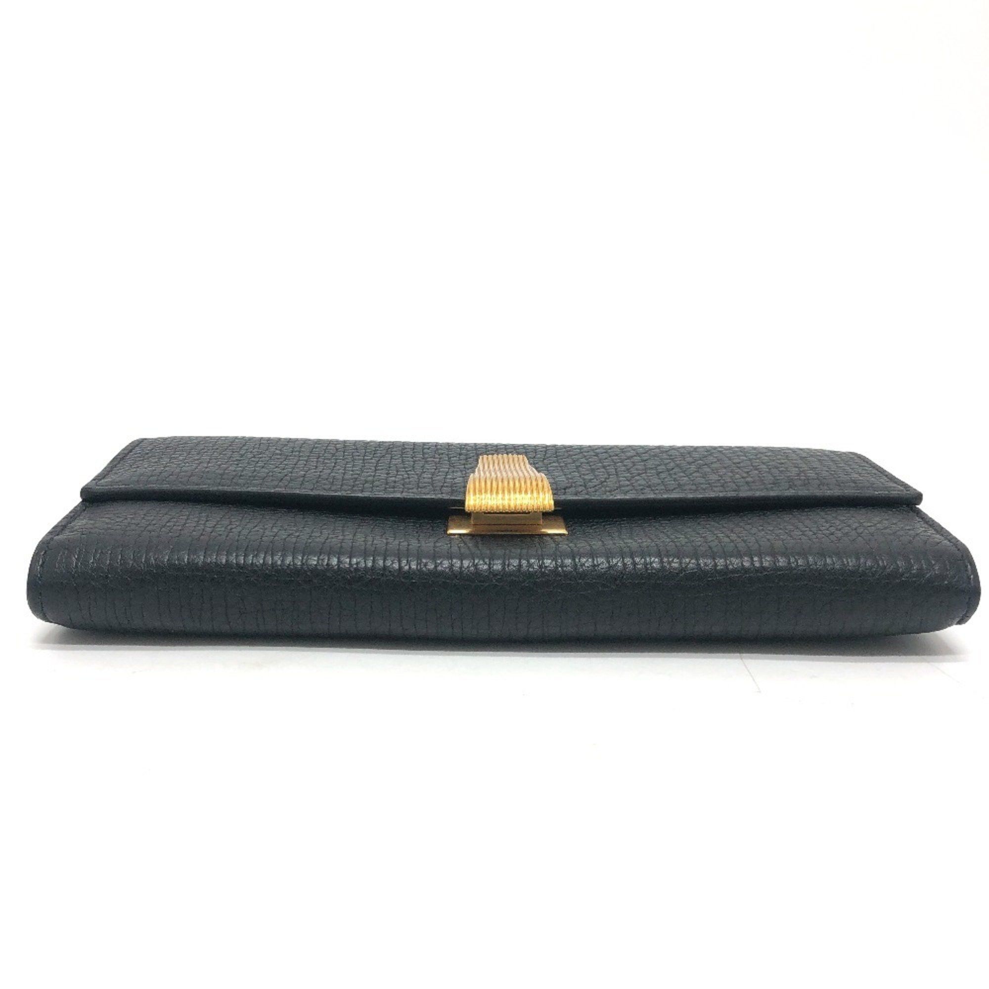 Bottega Veneta BOTTEGA VENETA Palmellato Bi-fold Long Wallet Continental Leather Women's Black Size ONE SIZE - 5 Thumbnail