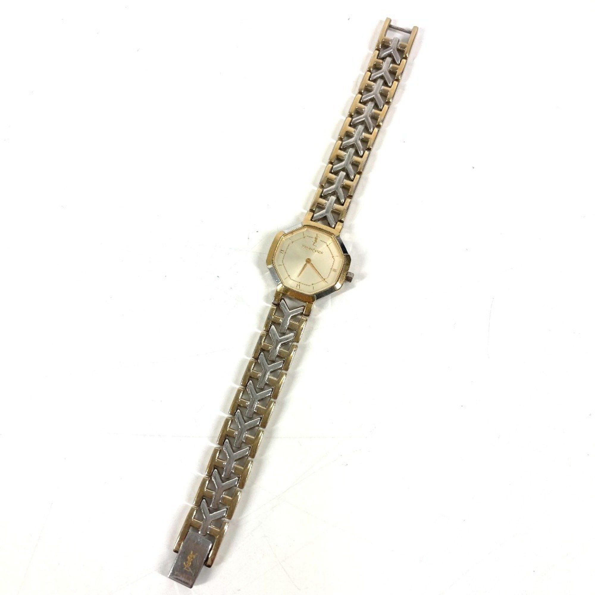 Yves Saint Laurent YVES SAINT LAURENT 2200-241762 Octagon Watch Quartz 2 Hand Analogue Metal Ladies Silver Size ONE SIZE - 7 Thumbnail