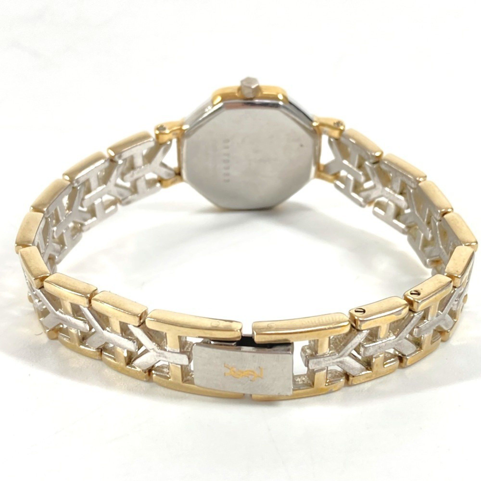 Yves Saint Laurent YVES SAINT LAURENT 2200-241762 Octagon Watch Quartz 2 Hand Analogue Metal Ladies Silver Size ONE SIZE - 3 Thumbnail