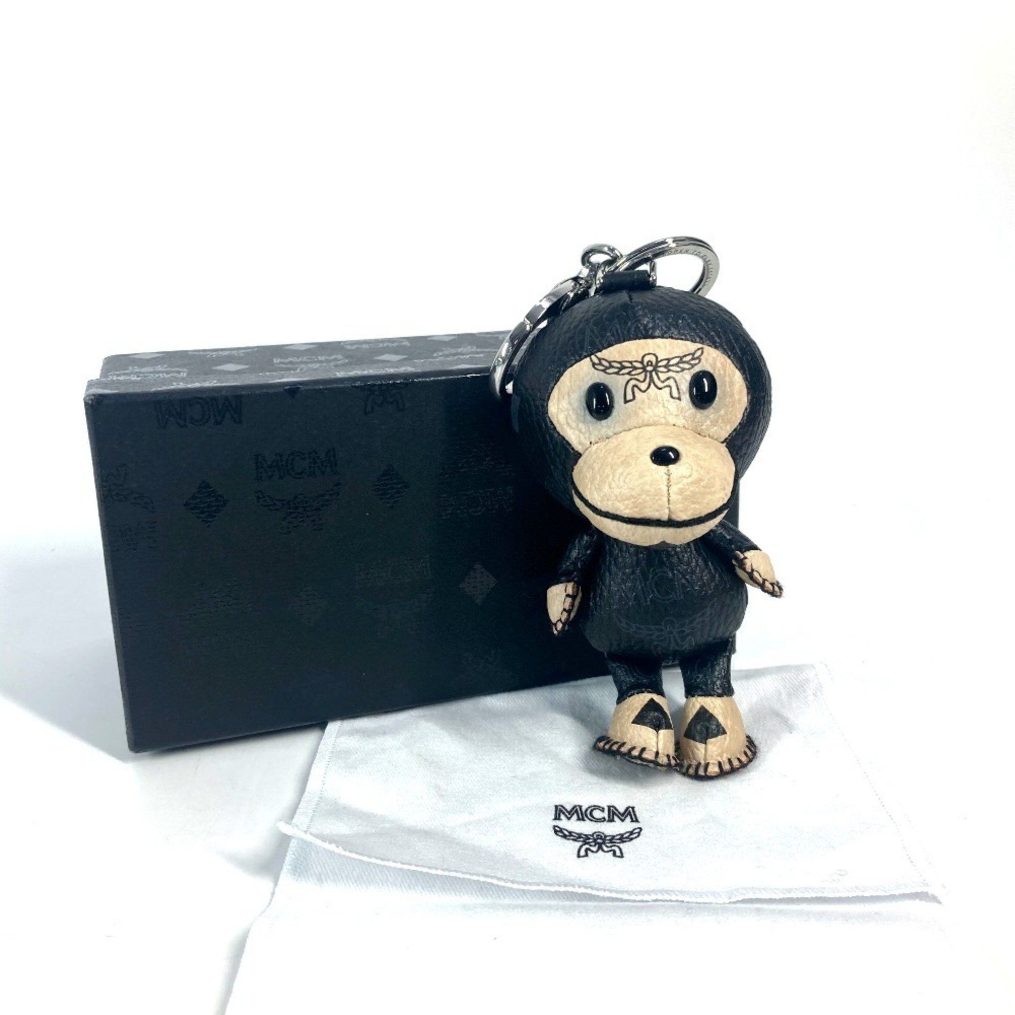 MCM MCM A BATHING APE Milo Visetos Bag Charm Keychain Leather Men's Women's Black Size ONE SIZE - 10 Thumbnail