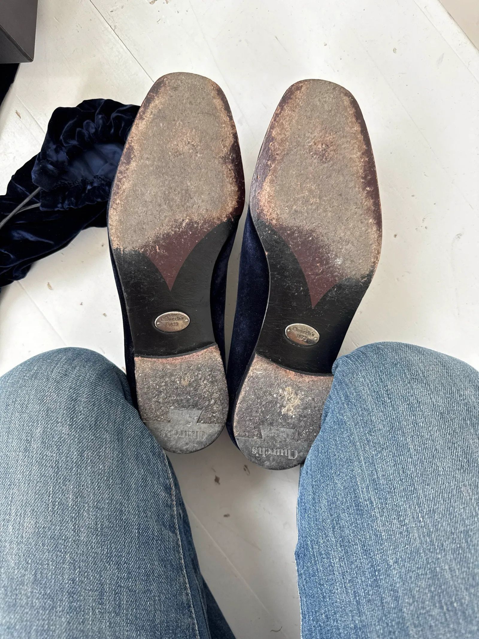 Church's Church’s Velvet slippers Loafers Size US 11 / EU 44 - 4 Thumbnail