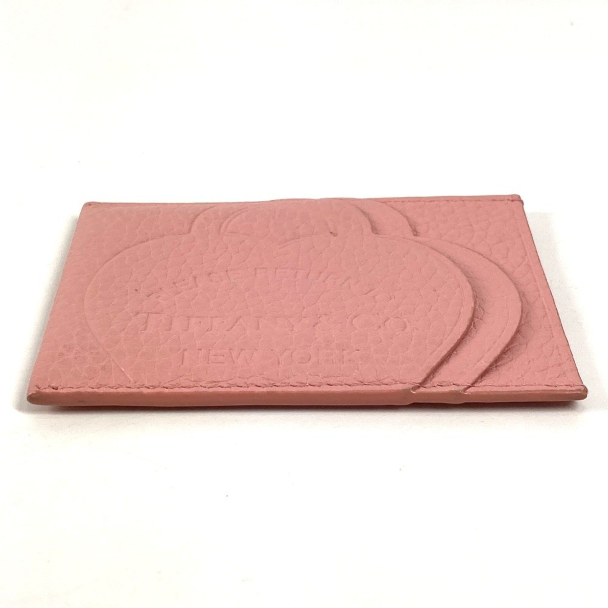 Tiffany & Co. TIFFANY&Co. Tiffany Heart Logo Return to Business Card Holder Pass Case Holder/Card Leather Women's Pink Like New Size ONE SIZE - 4 Thumbnail