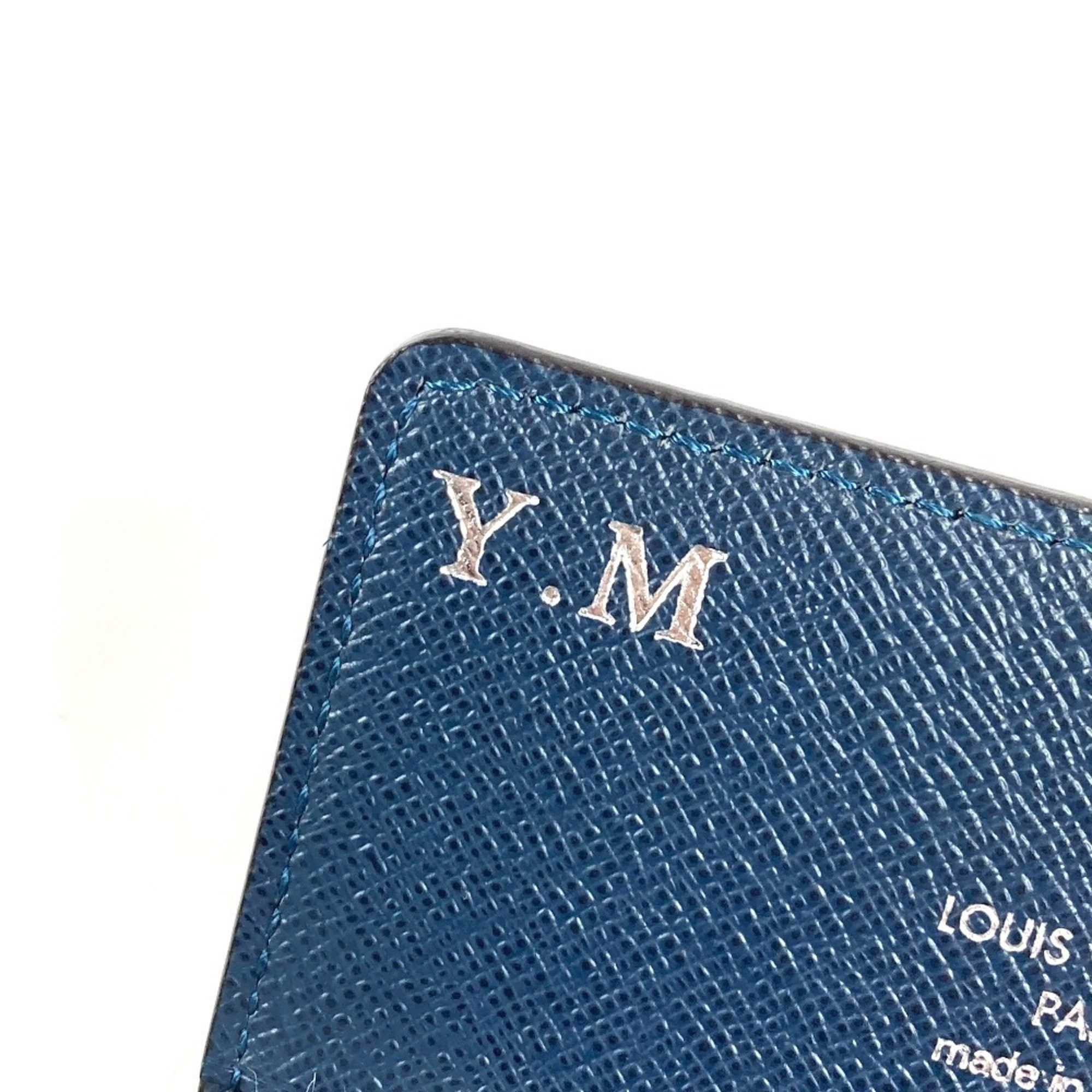Louis Vuitton LOUIS VUITTON M64022 Taiga Envelope Carte de Visite MM Business Card Holder Pass Case Holder/Card Leather Men's Women's Ocean Navy Size ONE SIZE - 10 Thumbnail