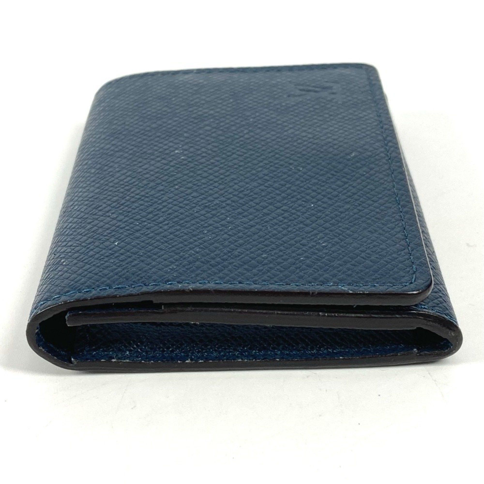 Louis Vuitton LOUIS VUITTON M64022 Taiga Envelope Carte de Visite MM Business Card Holder Pass Case Holder/Card Leather Men's Women's Ocean Navy Size ONE SIZE - 4 Thumbnail