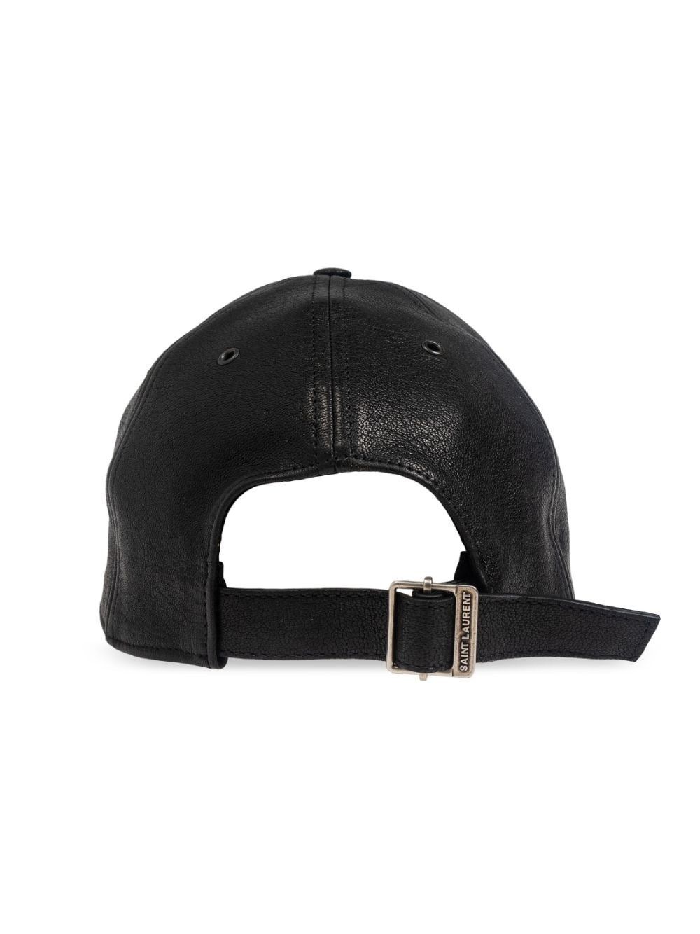 Saint Laurent Paris Cassandre cap in leather Size ONE SIZE - 2 Thumbnail