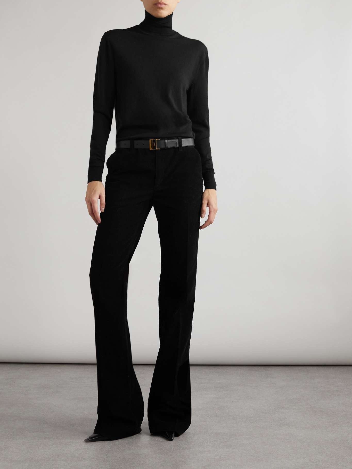 Saint Laurent Paris Cotton-corduroy bootcut pants Size 26" / US 2 / IT 38 - 2 Thumbnail