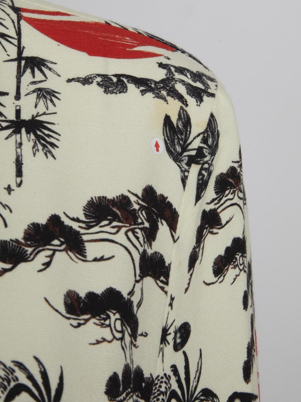 RIXO Palm Tree Print Long Sleeve Cindy Wrap Dress Size M / US 6-8 / IT 42-44 - 4 Thumbnail