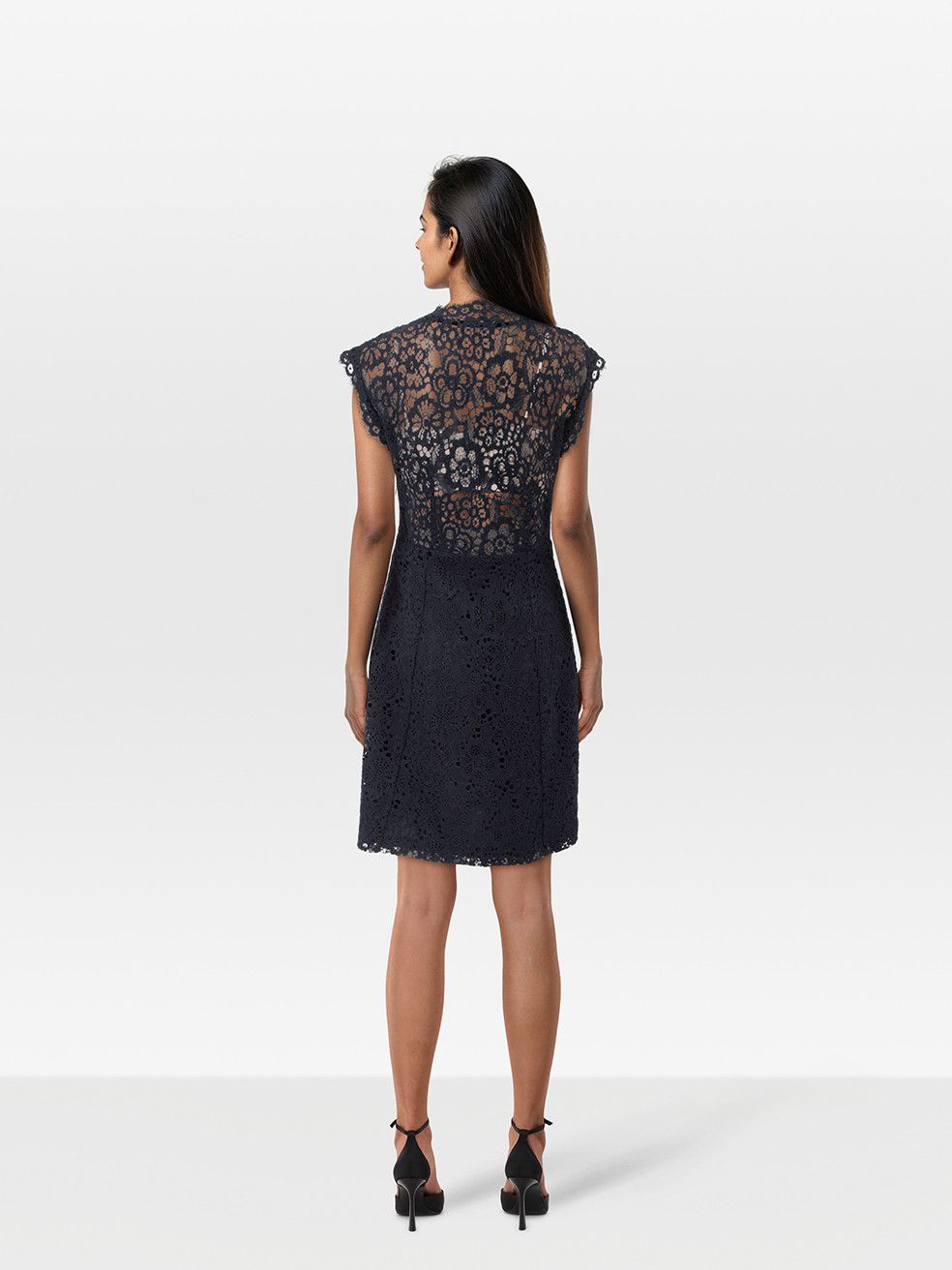 Other Navy Floral Lace Dress Size S / US 4 / IT 40 - 2 Thumbnail