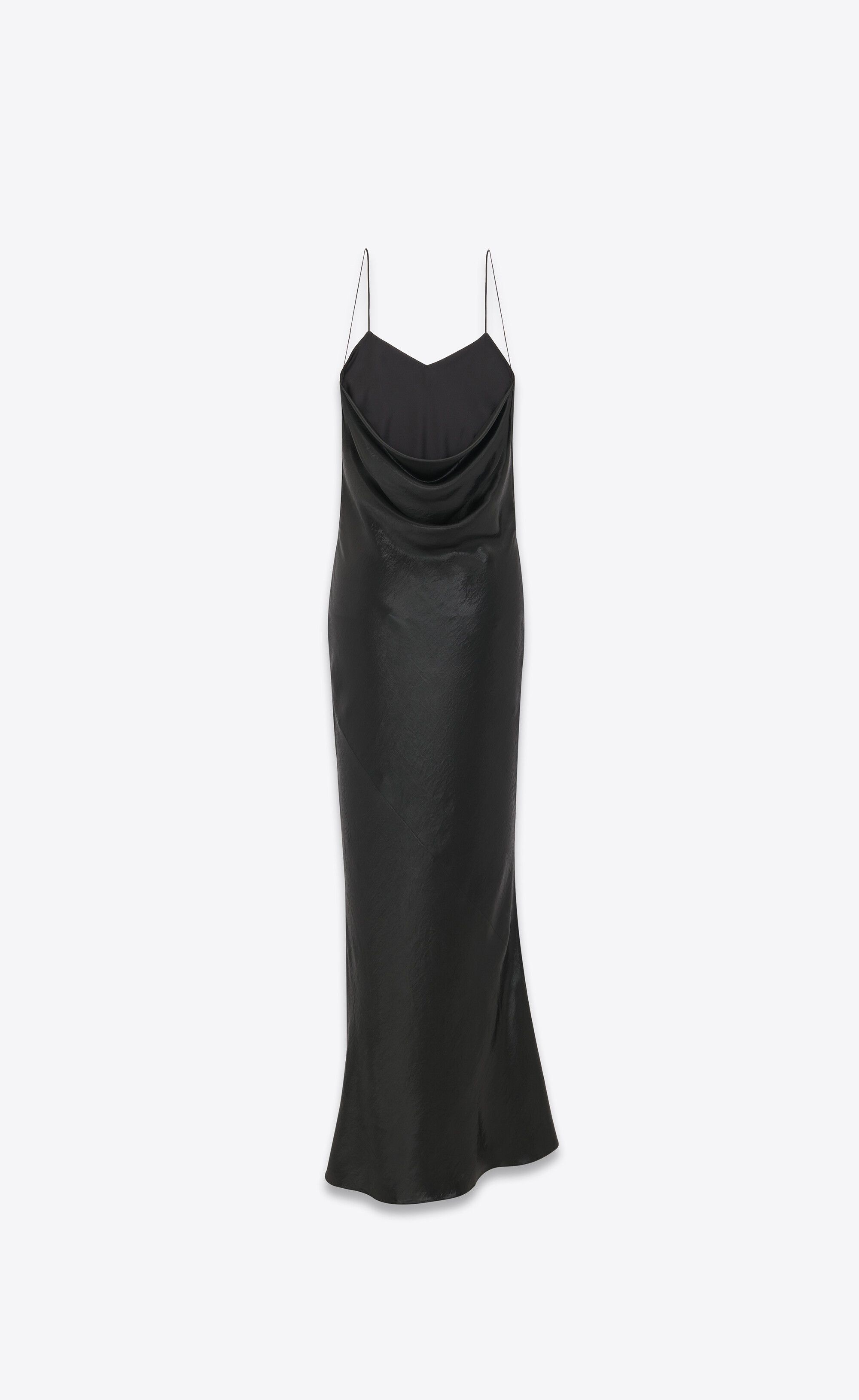 Saint Laurent Paris long cowl-back dress in iridescent satin Size XL / US 12-14 / IT 48-50 - 2 Thumbnail