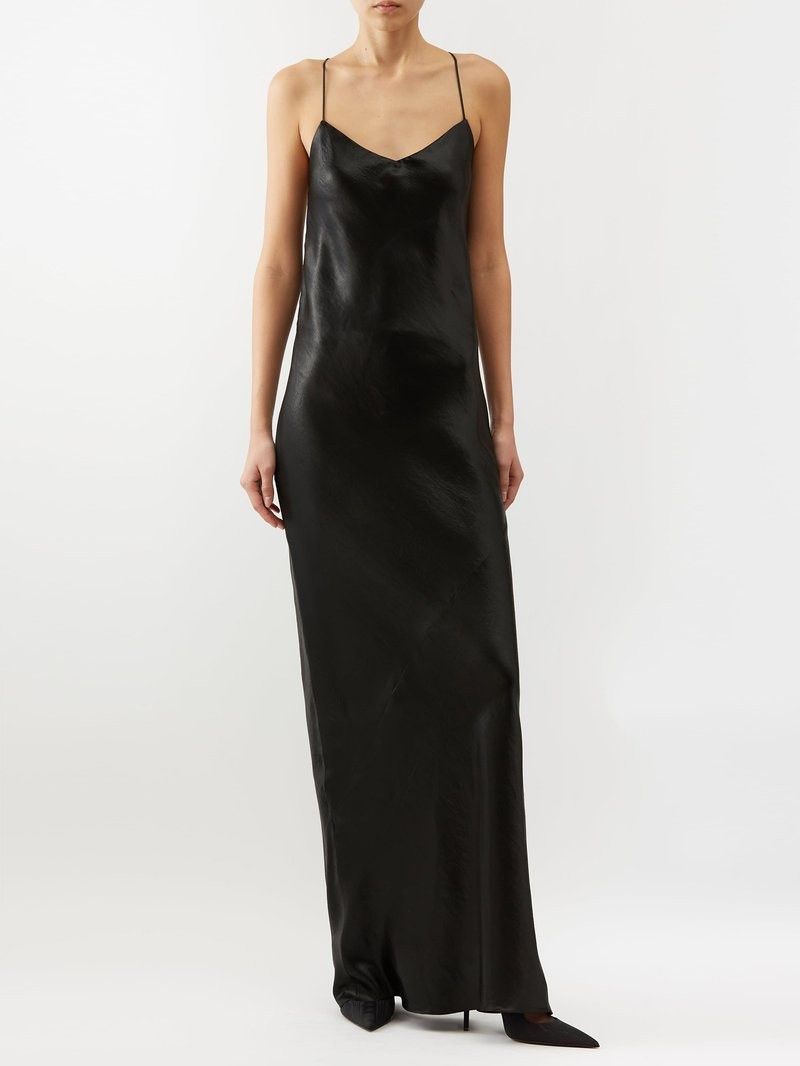 Saint Laurent Paris long cowl-back dress in iridescent satin Size XL / US 12-14 / IT 48-50 - 4 Thumbnail