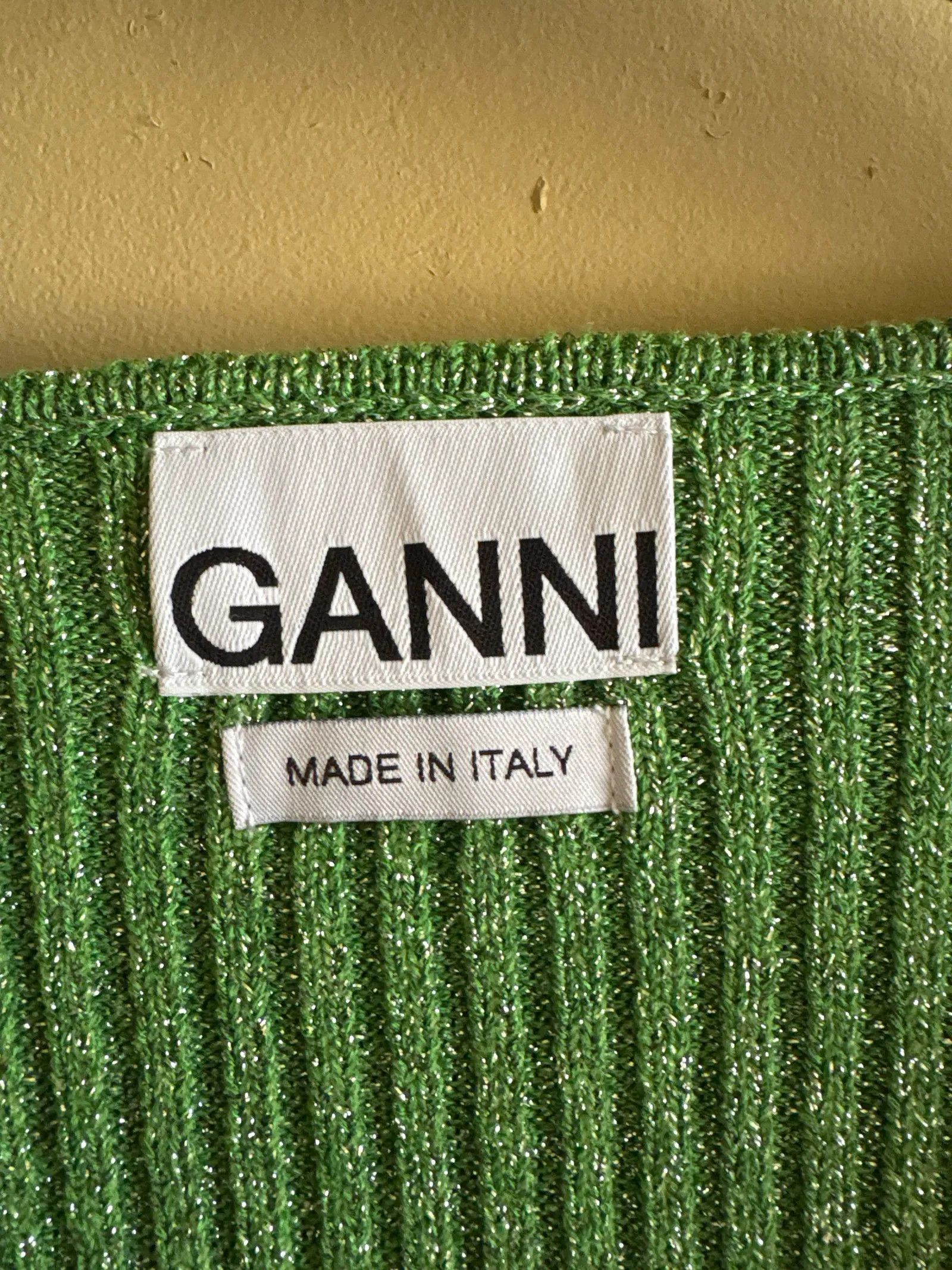Ganni Ganni Ganni grön glittrig topp Sweater Size XS / US 0-2 / IT 36-38 - 3 Thumbnail