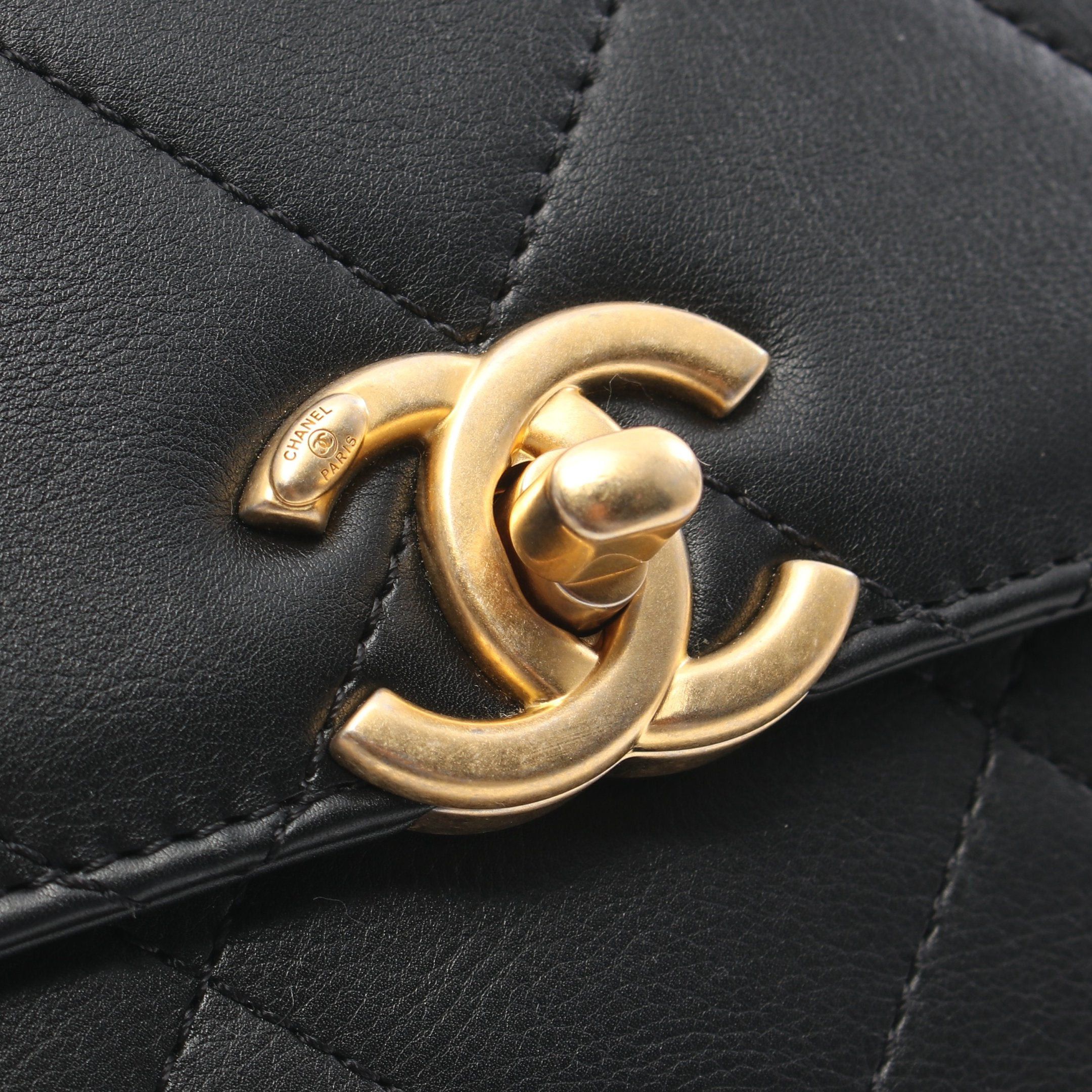 Chanel Chanel Matelasse Small Flap Chain Shoulder Bag Lambskin Black Gold Hardware Size ONE SIZE - 7 Thumbnail