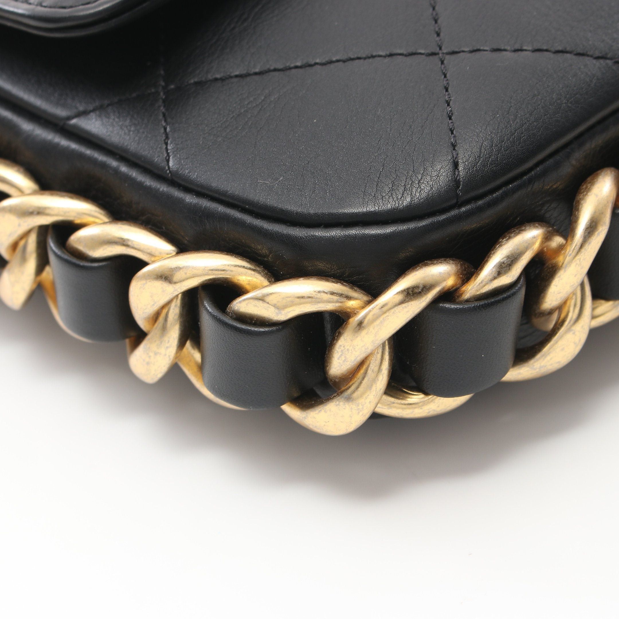 Chanel Chanel Matelasse Small Flap Chain Shoulder Bag Lambskin Black Gold Hardware Size ONE SIZE - 9 Thumbnail