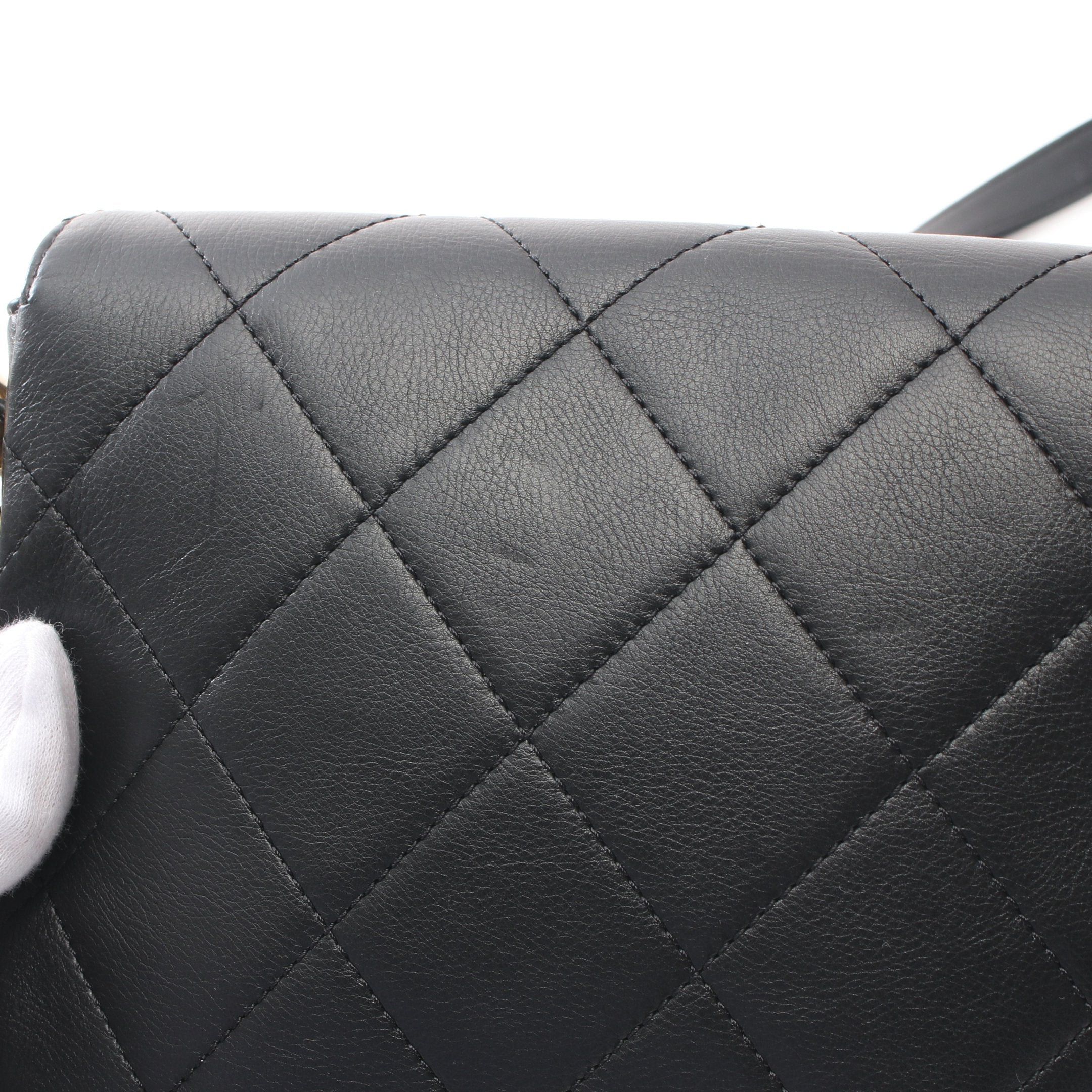 Chanel Chanel Matelasse Small Flap Chain Shoulder Bag Lambskin Black Gold Hardware Size ONE SIZE - 6 Thumbnail