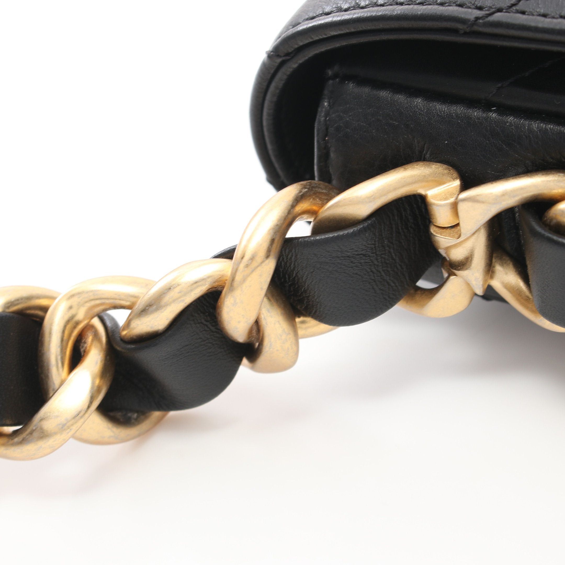 Chanel Chanel Matelasse Small Flap Chain Shoulder Bag Lambskin Black Gold Hardware Size ONE SIZE - 10 Thumbnail