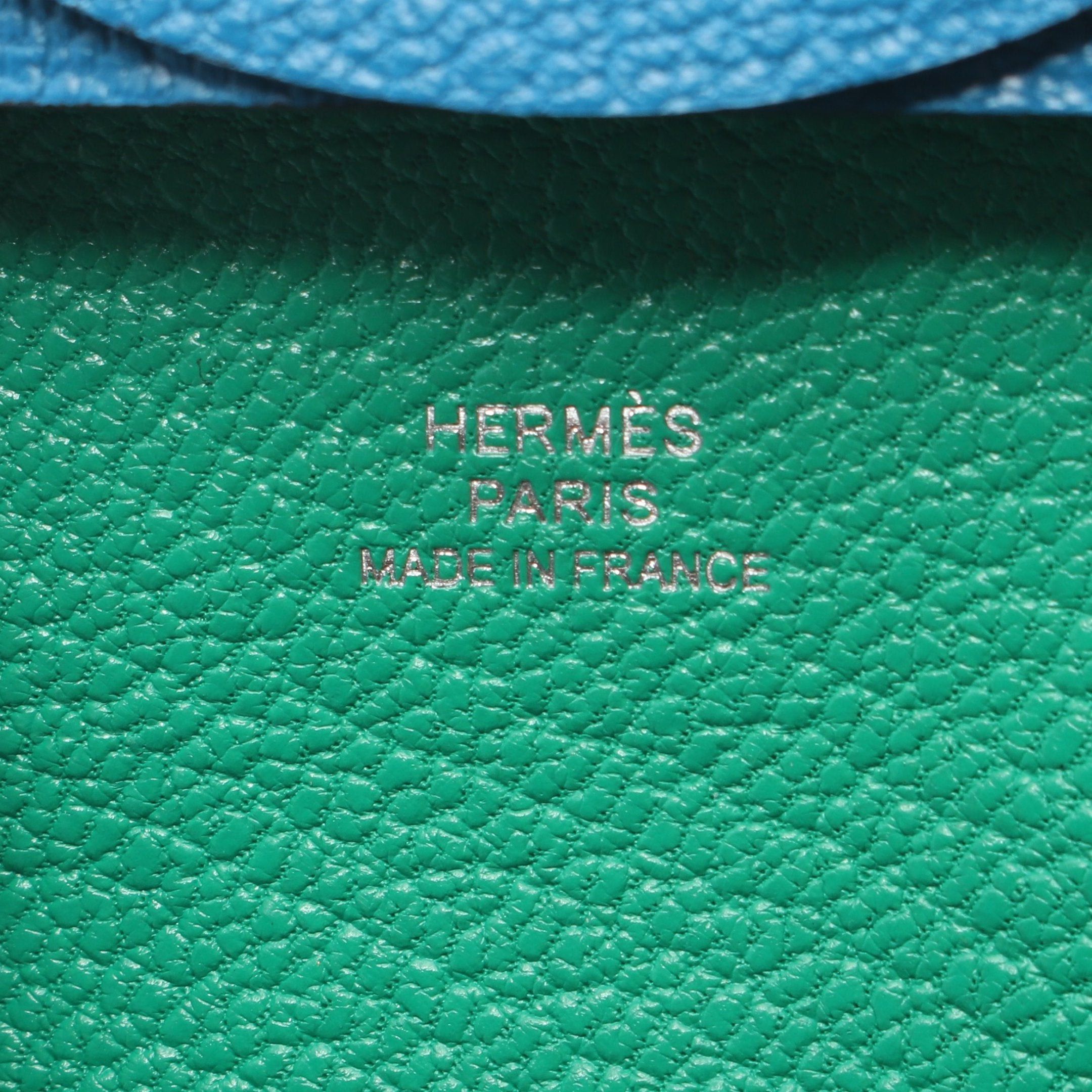 Hermes Hermes Bastia Blue Zanzibar Mint Coin Purse Chevre Silver Hardware Double Engraved Size ONE SIZE - 4 Thumbnail