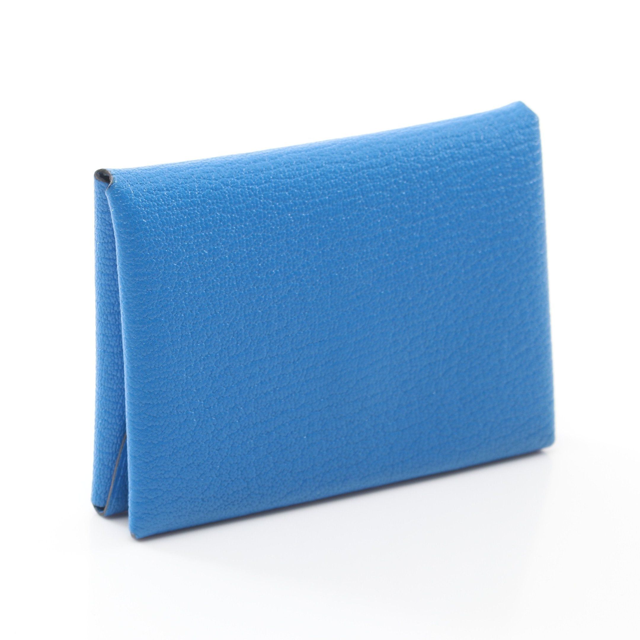Hermes Hermes Calviduo Blue Hydra Coin Purse Chevre Silver Hardware B Stamp Size ONE SIZE - 2 Thumbnail