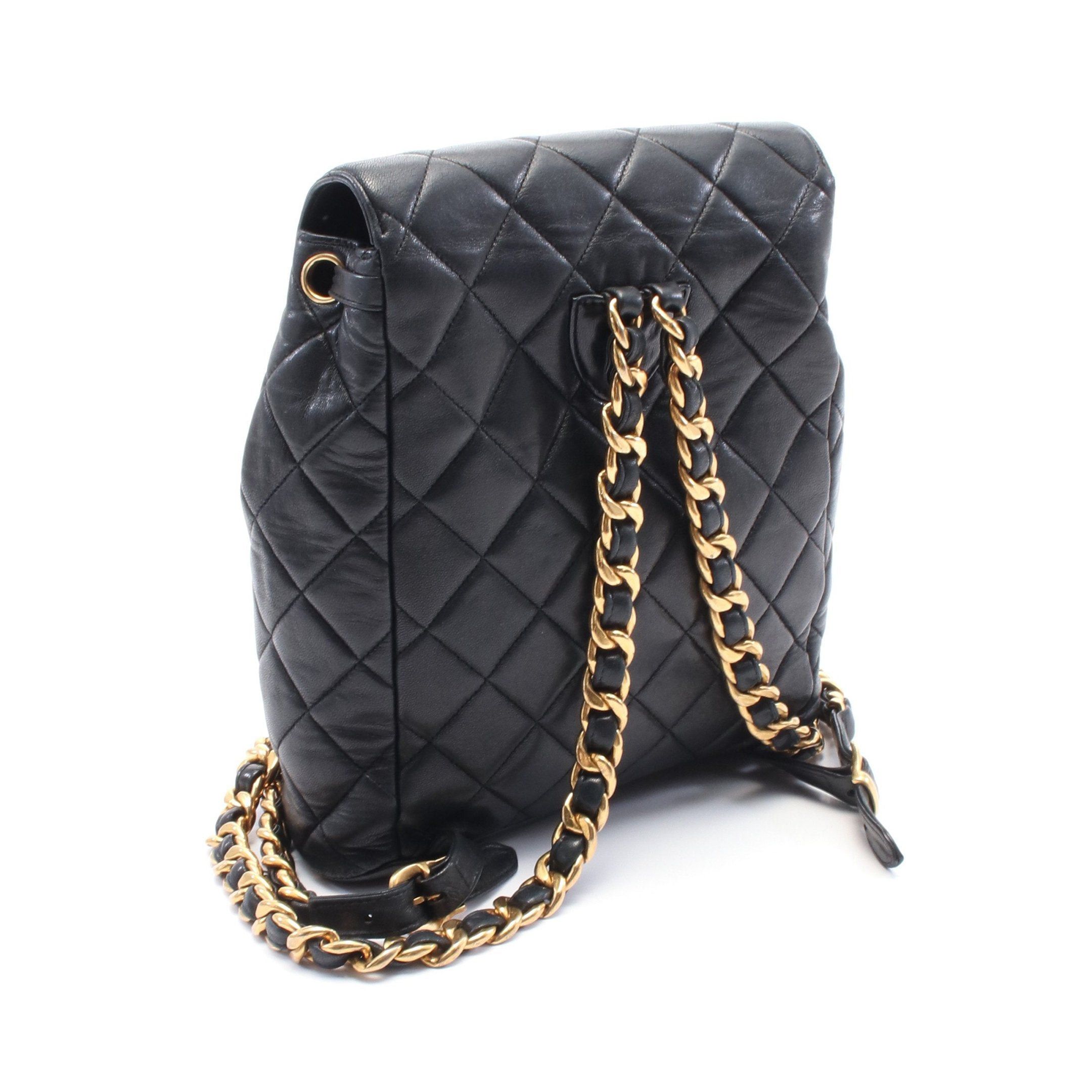 Chanel Chanel Matelasse Backpack Rucksack Lambskin Black Gold Hardware Size ONE SIZE - 2 Thumbnail