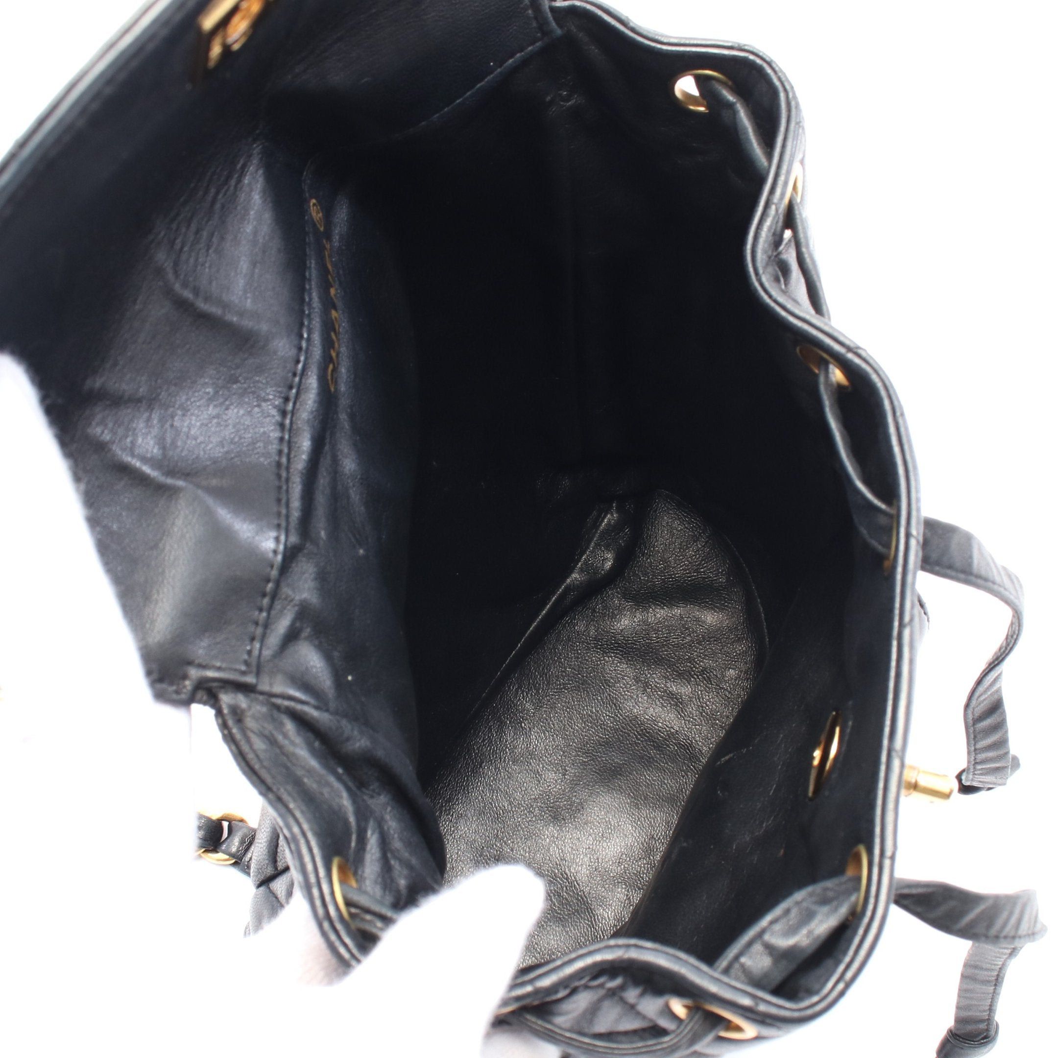 Chanel Chanel Matelasse Backpack Rucksack Lambskin Black Gold Hardware Size ONE SIZE - 3 Thumbnail