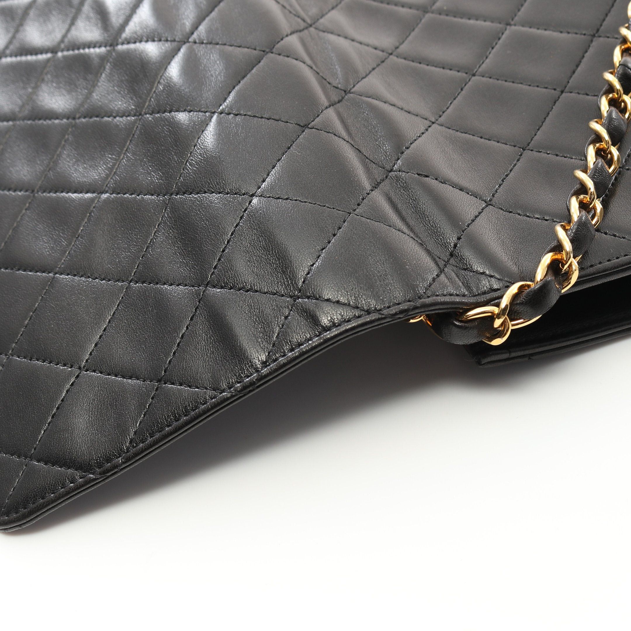 Chanel Chanel Matelasse Single Flap Chain Shoulder Bag Lambskin Black Gold Hardware Push Lock Size ONE SIZE - 7 Thumbnail