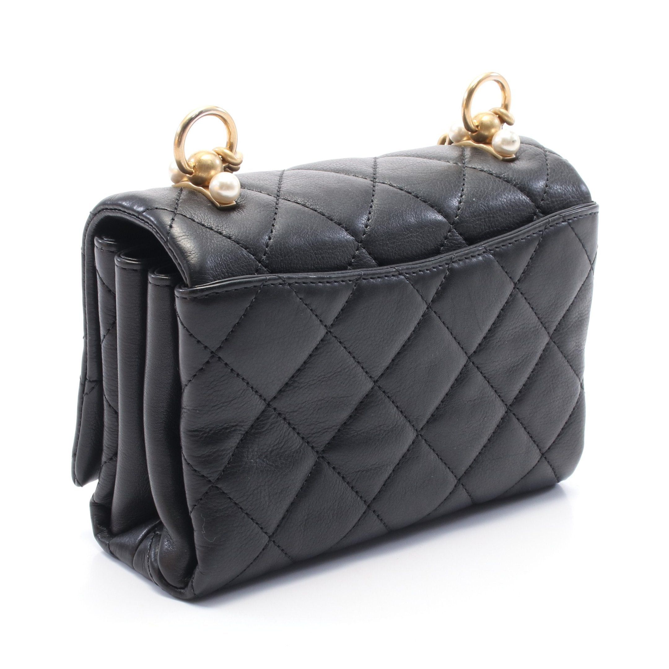 Chanel Chanel Matelasse Chain Shoulder Bag Lambskin Black Gold Hardware Size ONE SIZE - 2 Thumbnail