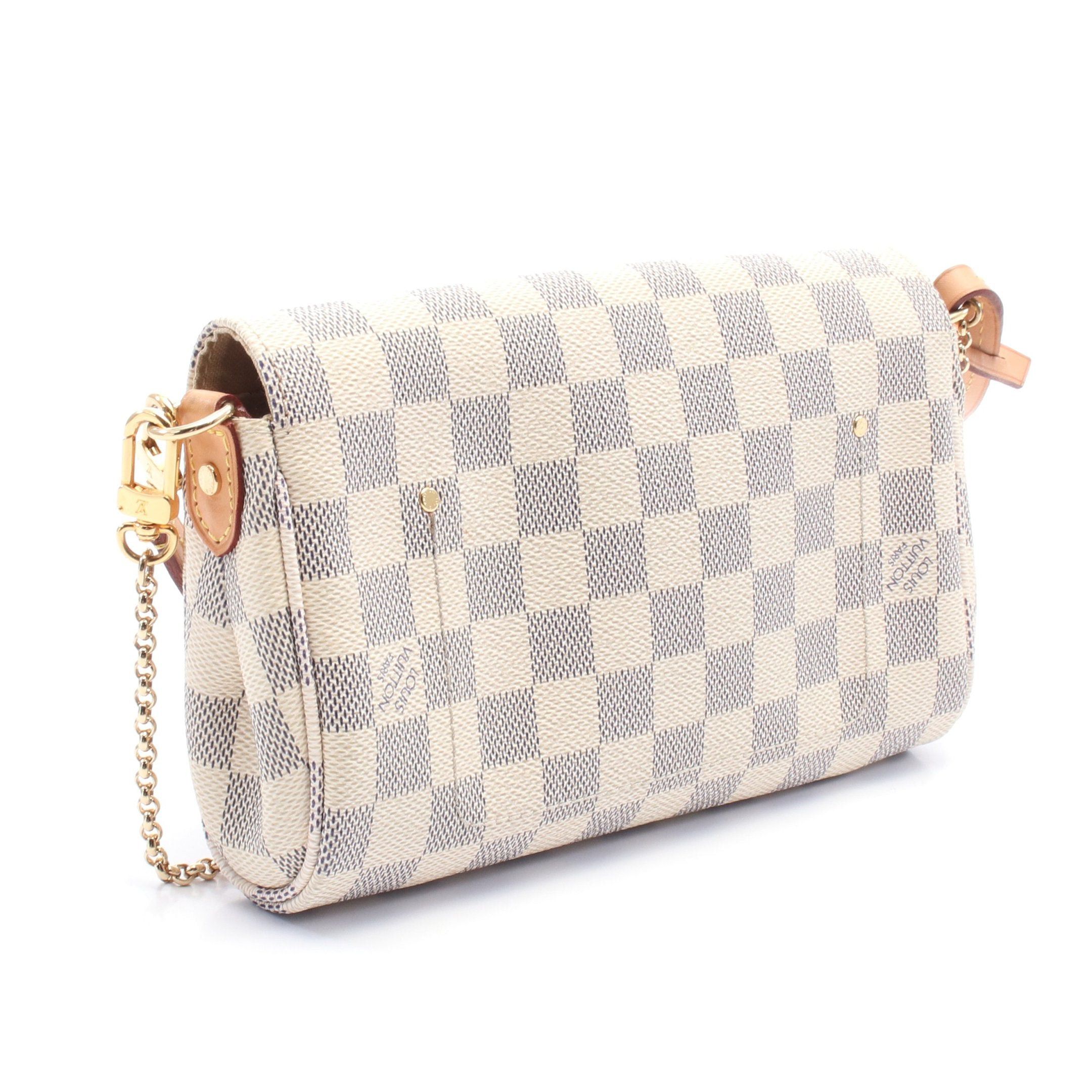Louis Vuitton Louis Vuitton Favorite Pm Damier Azur Chain Handbag Leather White Size ONE SIZE - 2 Thumbnail