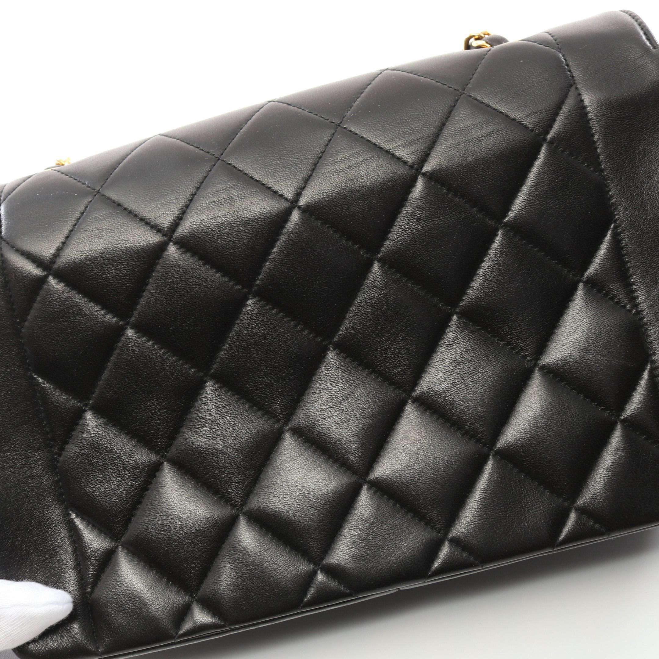 Chanel Chanel Matelasse Diana Flap Chain Shoulder Bag Lambskin Black Gold Hardware Size ONE SIZE - 10 Thumbnail