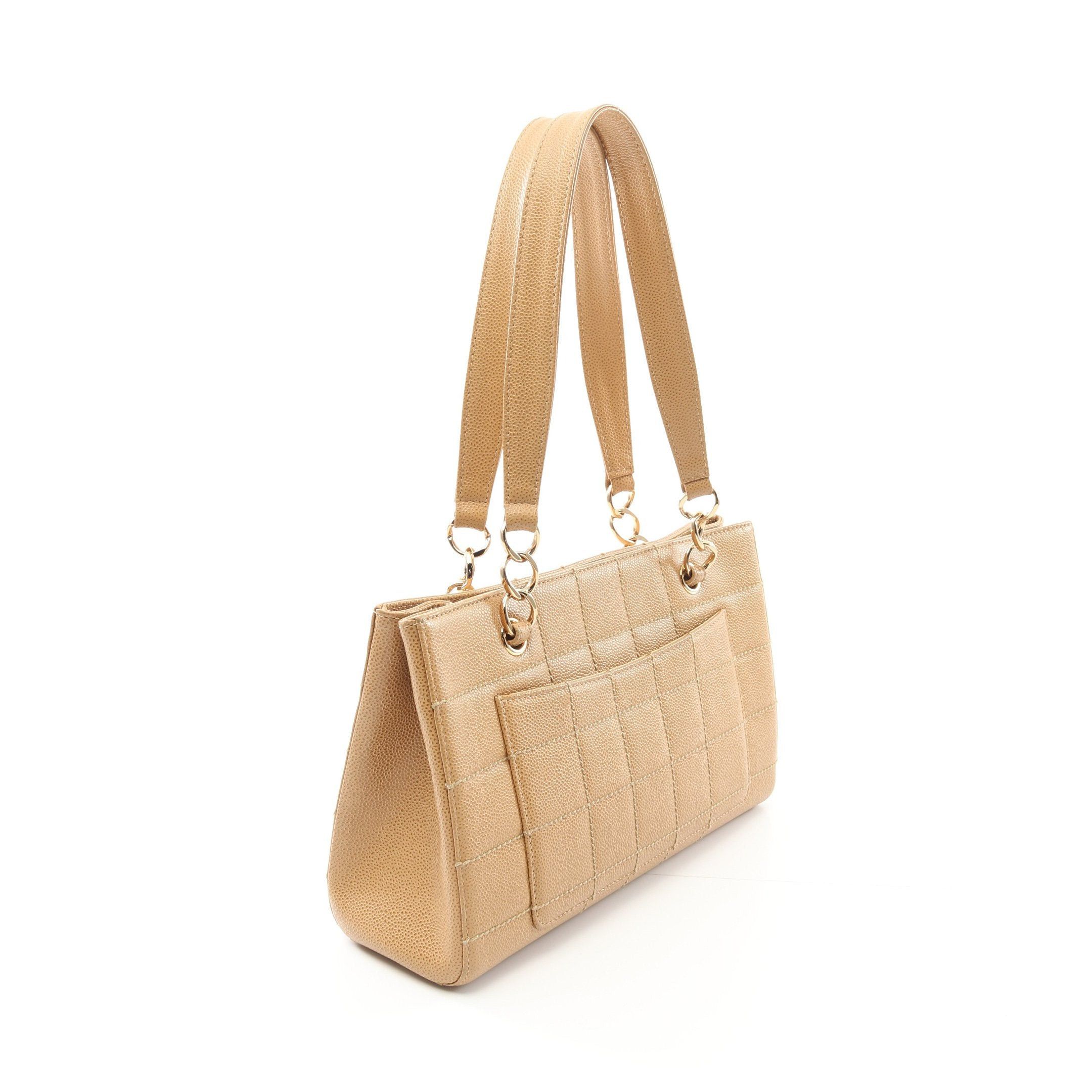 Chanel Chanel Chocolate Bar Shoulder Bag Tote Caviar Skin Beige Gold Hardware Size ONE SIZE - 2 Thumbnail