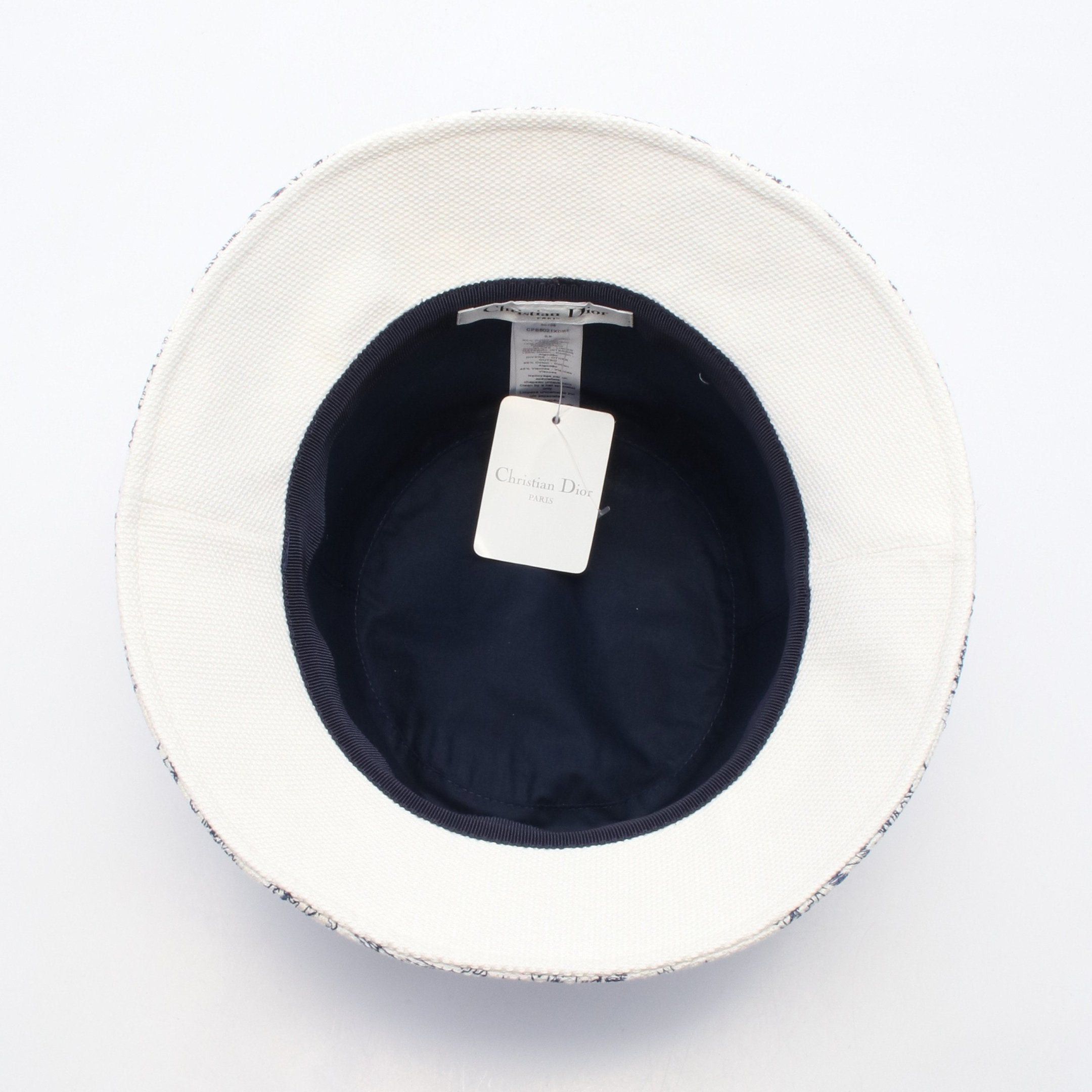 Dior Dior D-Bobby Bucket Hat Cotton White Navy Size ONE SIZE - 3 Thumbnail