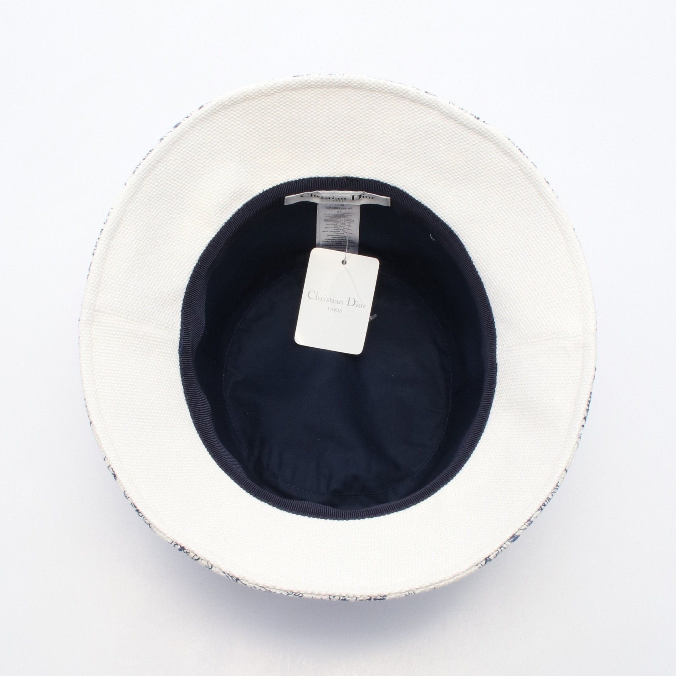 Dior Dior D-Bobby Bucket Hat Cotton White Navy Size ONE SIZE - 3 Thumbnail