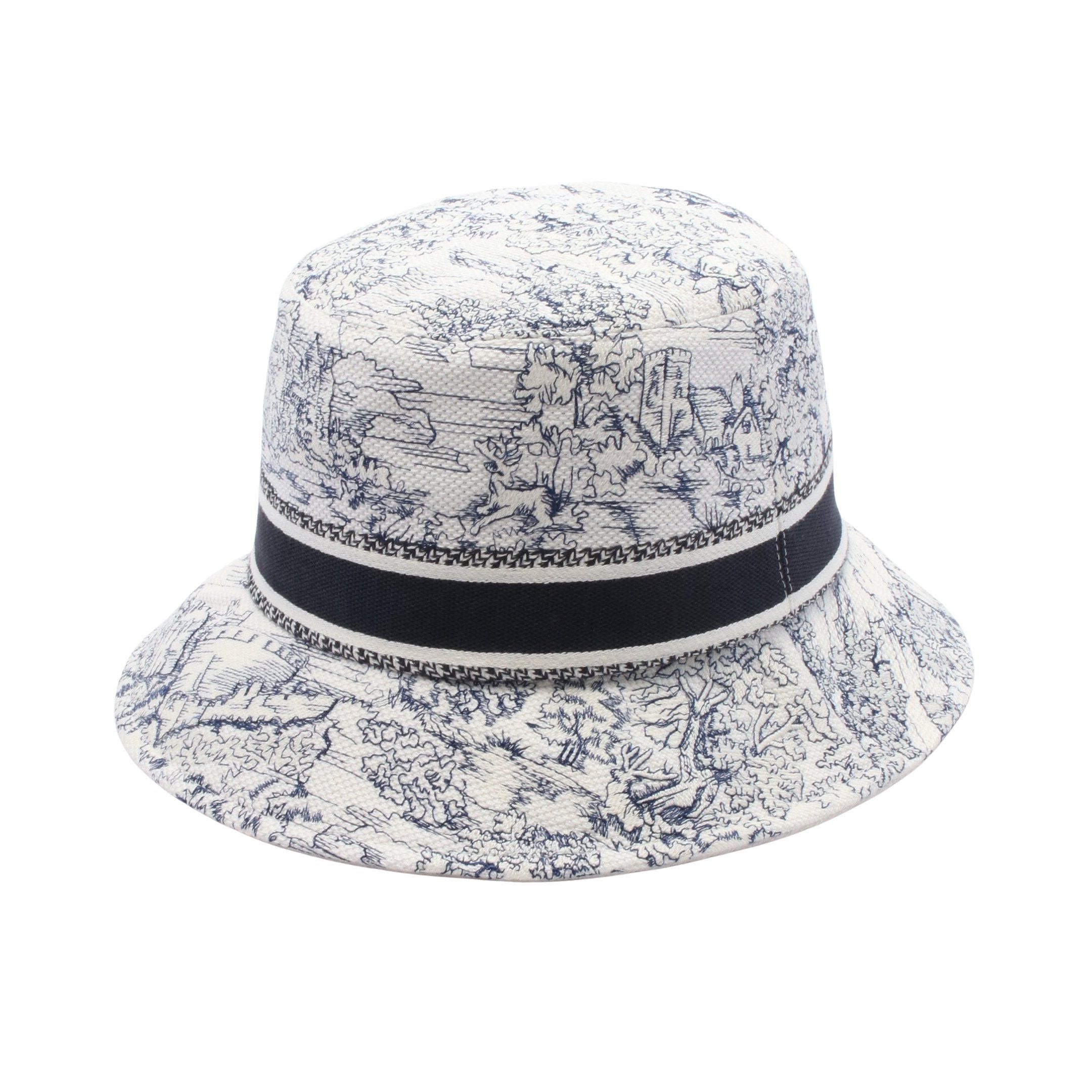 Dior Dior D-Bobby Bucket Hat Cotton White Navy Size ONE SIZE - 2 Thumbnail