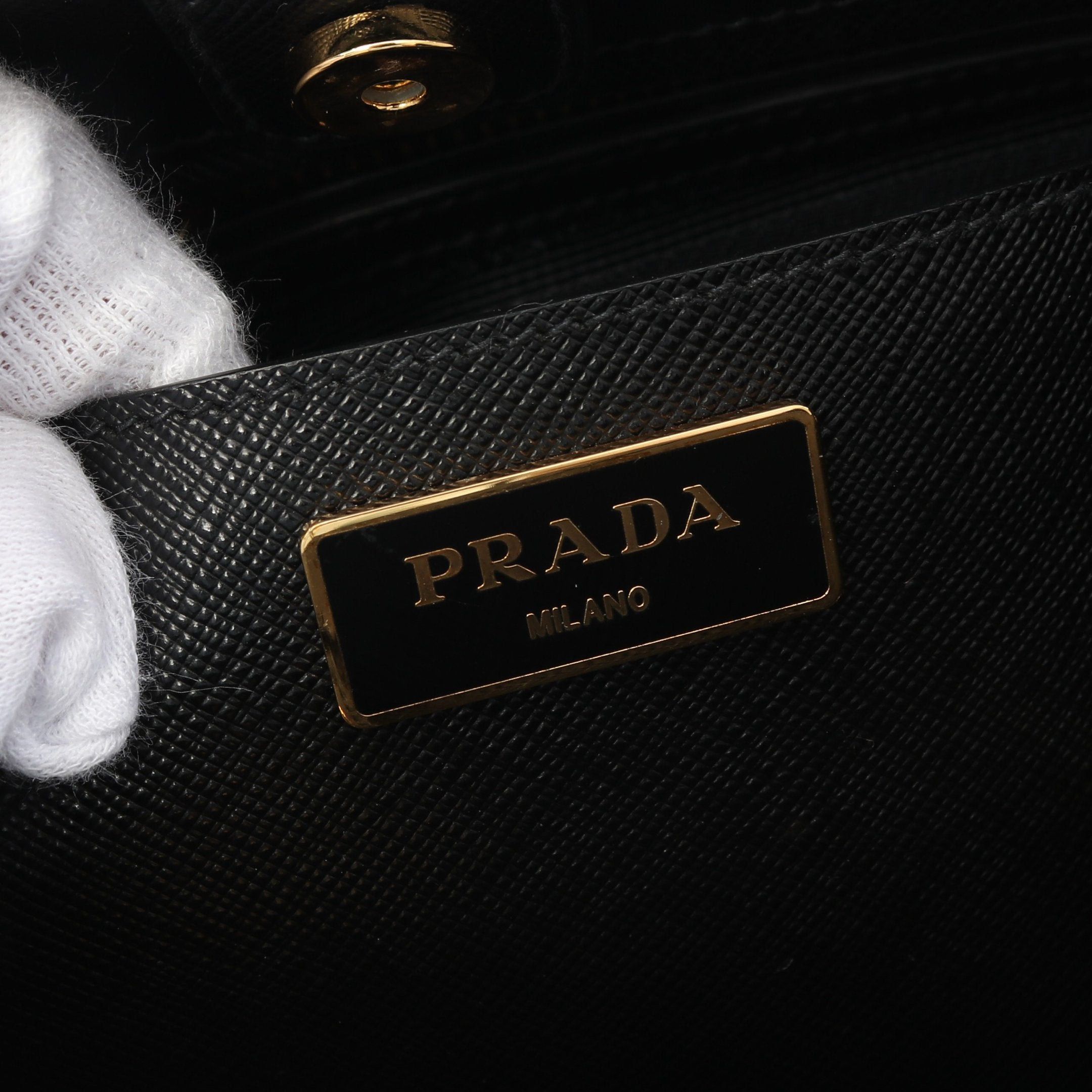 Prada Prada Saffiano Lux Handbag Leather Black Size ONE SIZE - 4 Thumbnail