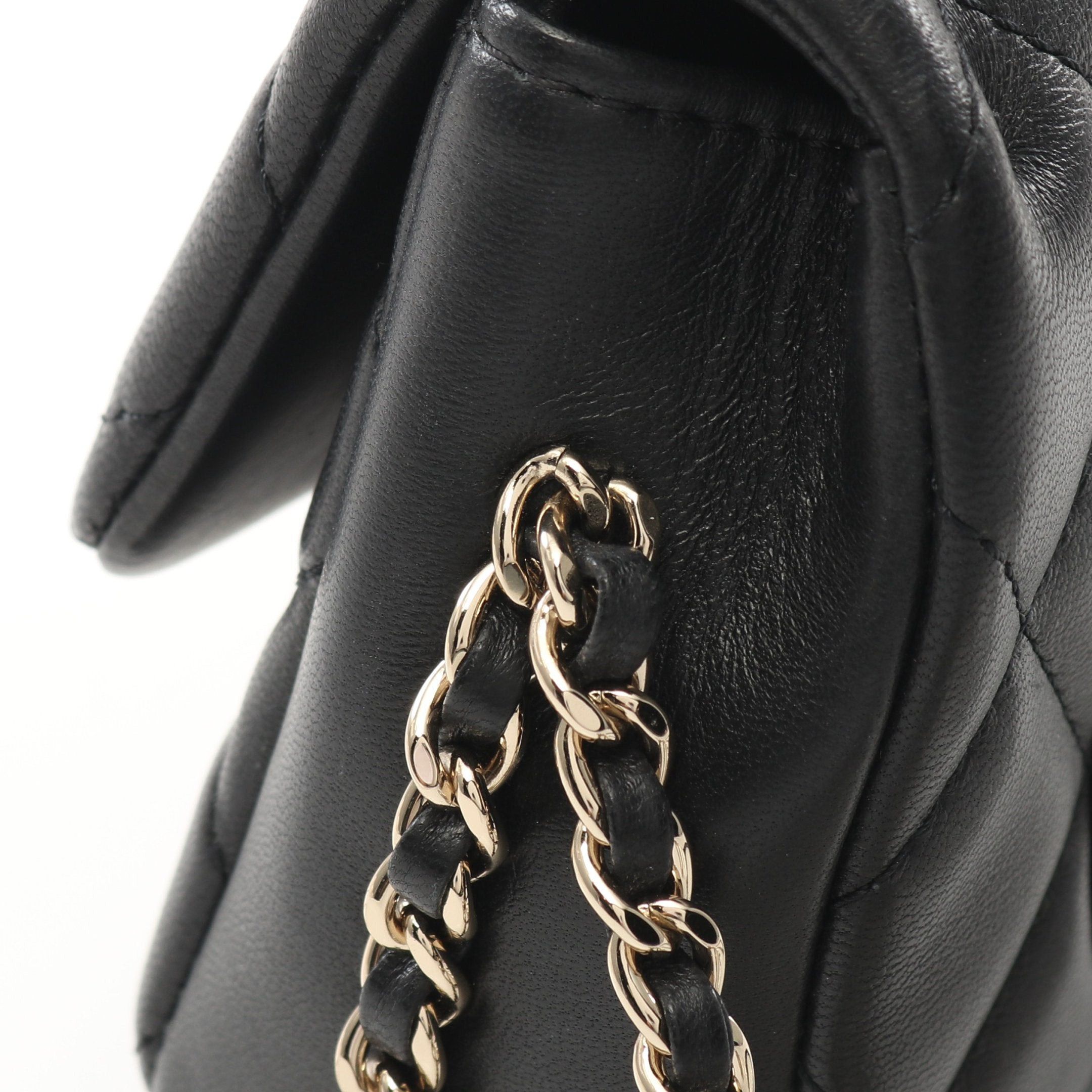 Chanel Chanel Matelasse Small Flap Pearl Chain Shoulder Bag Lambskin Black Gold Hardware Size ONE SIZE - 8 Thumbnail