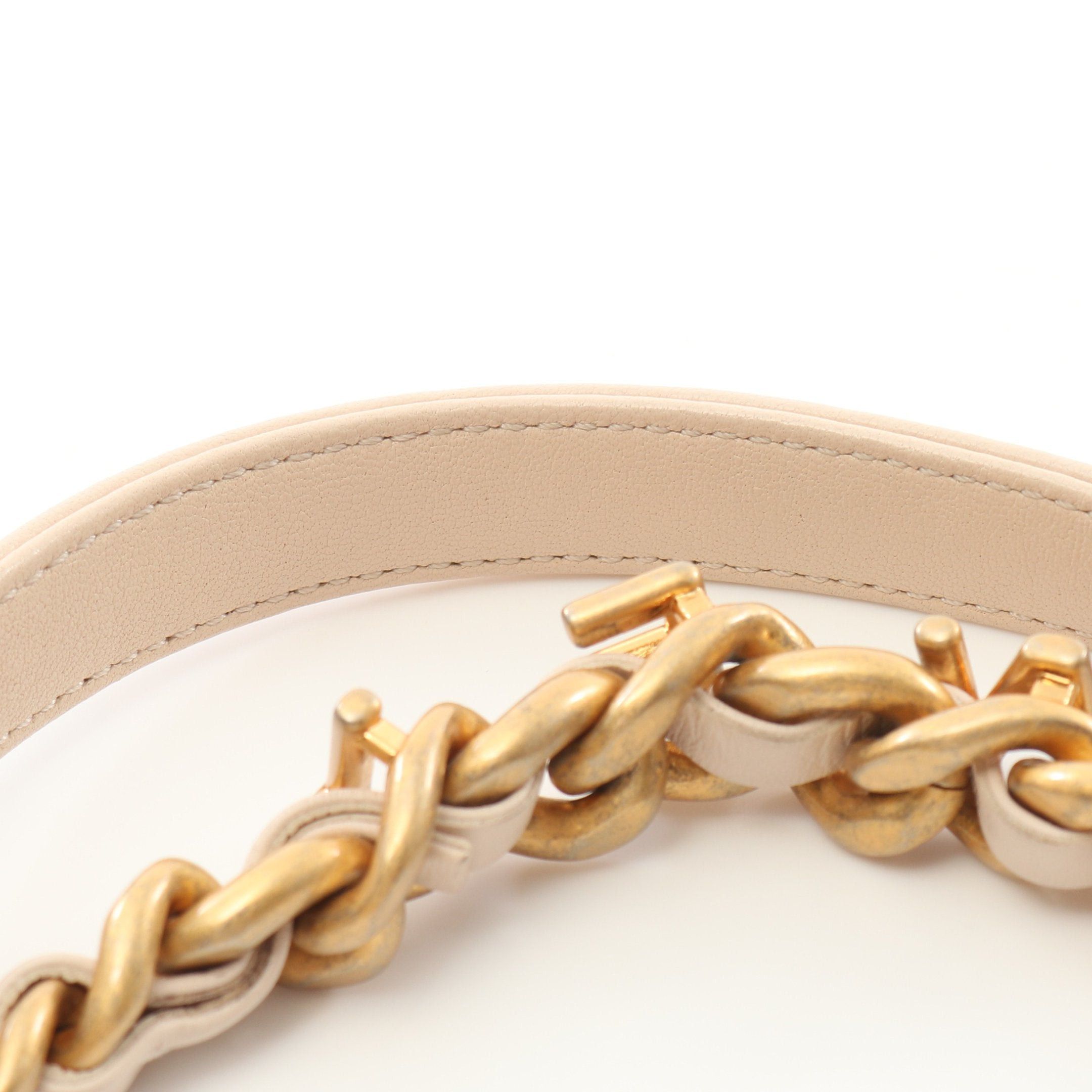 Chanel Chanel Small Bucket Bag Matelasse Chain Shoulder Lambskin Light Beige Gold Hardware Size ONE SIZE - 7 Thumbnail