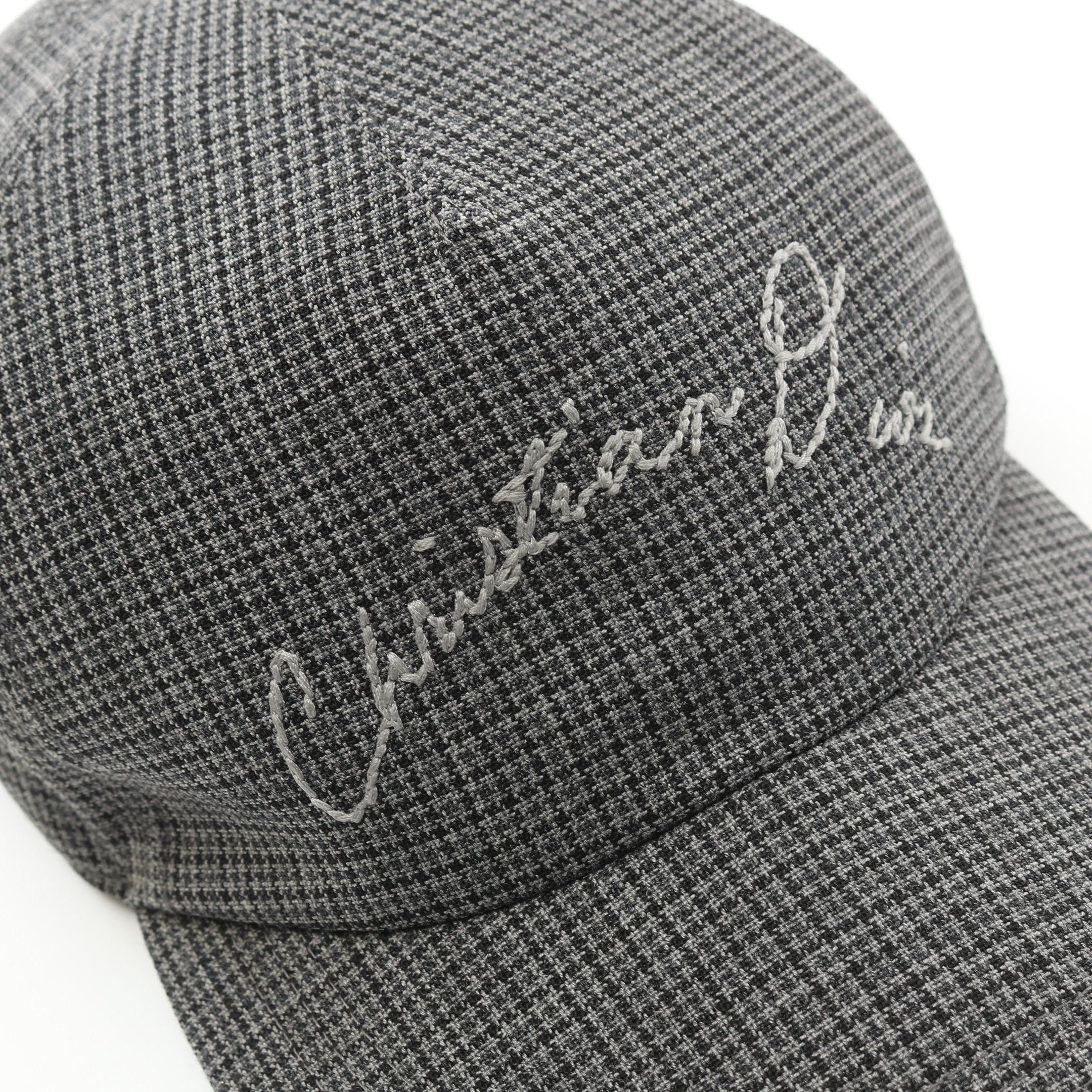 Dior Dior Baseball Cap Logo Check Wool Gray Size ONE SIZE - 6 Thumbnail