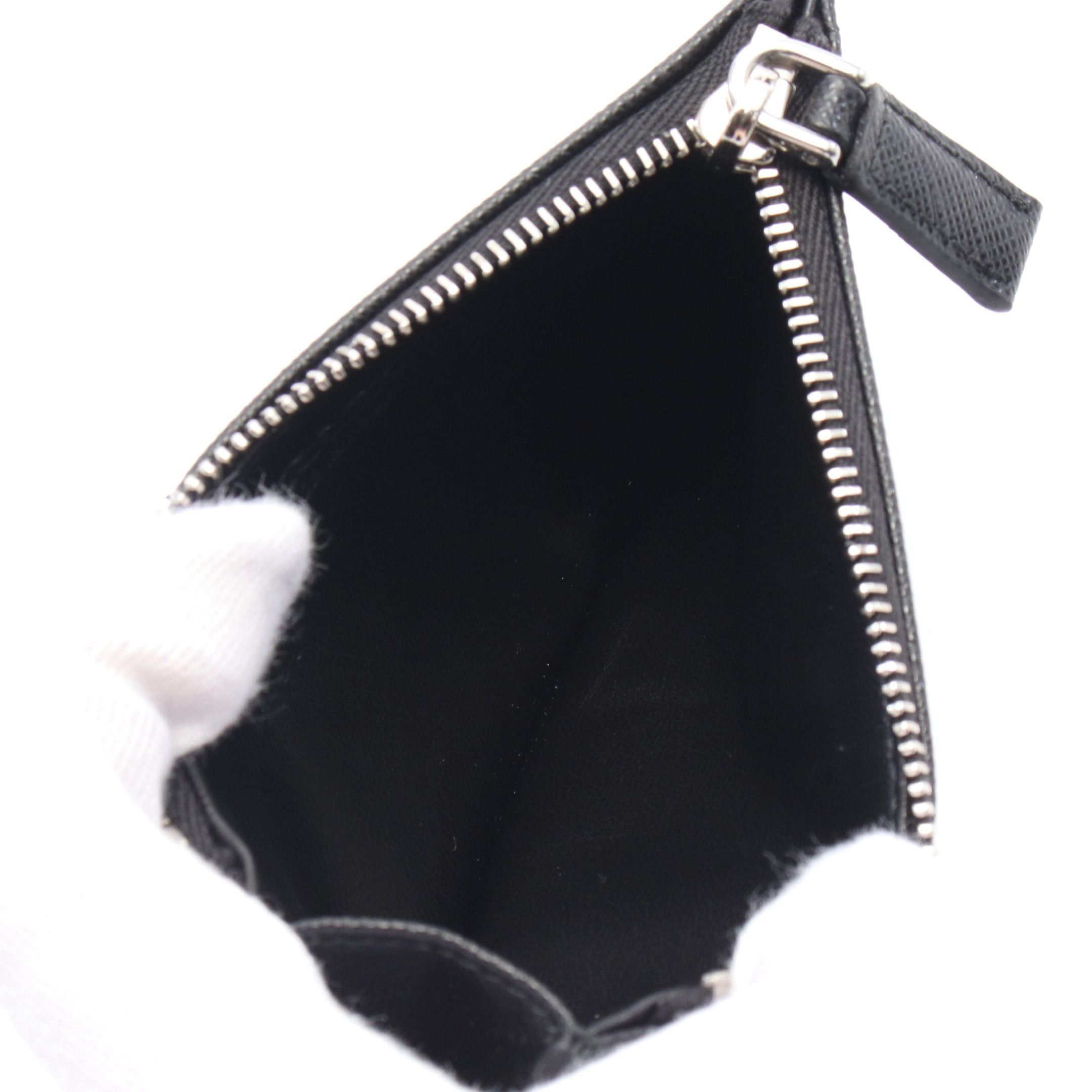 Prada Prada Card Case Leather Black Size ONE SIZE - 3 Thumbnail