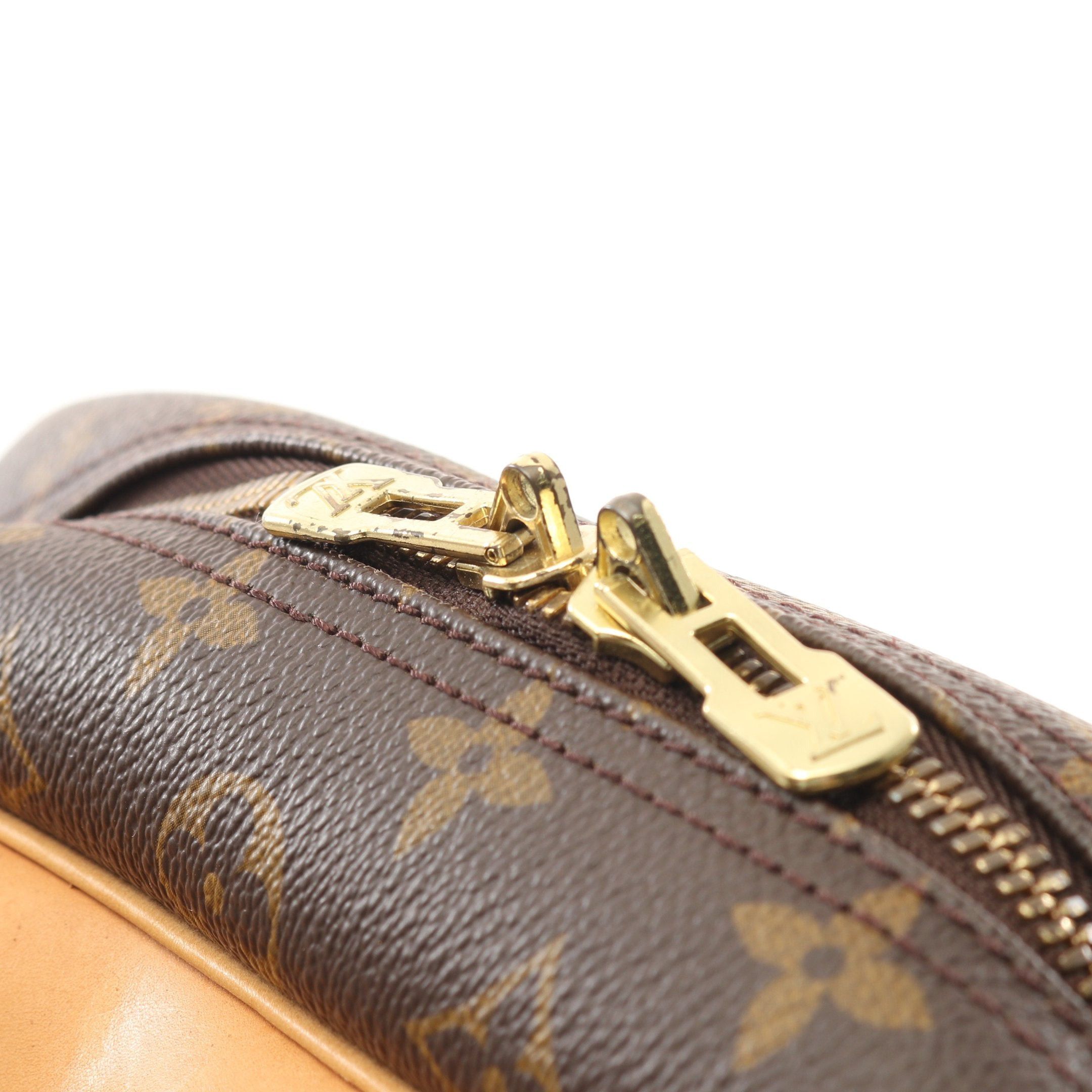Louis Vuitton Louis Vuitton Deauville Bowling Vanity Monogram Handbag Leather Brown Size ONE SIZE - 10 Thumbnail