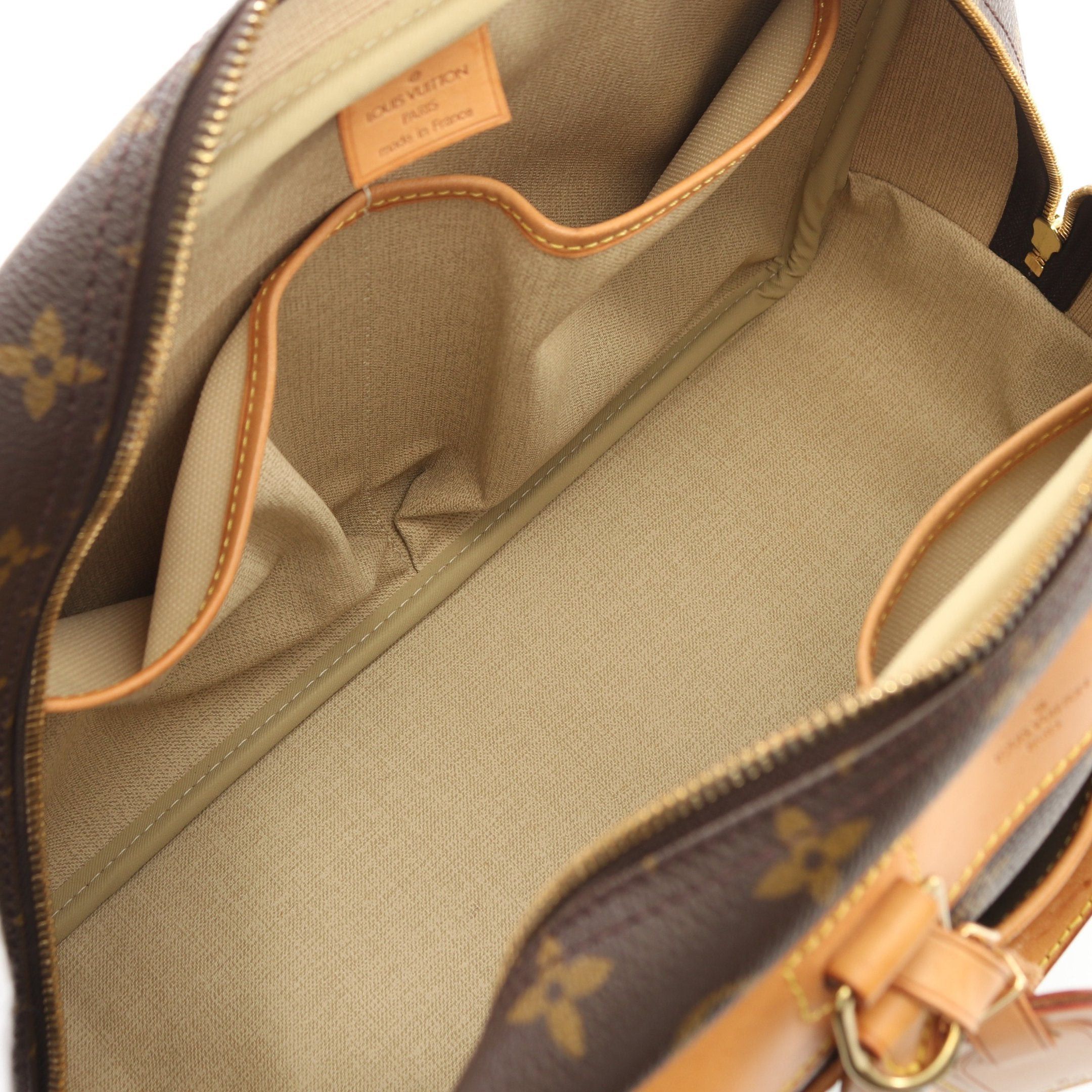 Louis Vuitton Louis Vuitton Deauville Bowling Vanity Monogram Handbag Leather Brown Size ONE SIZE - 3 Thumbnail