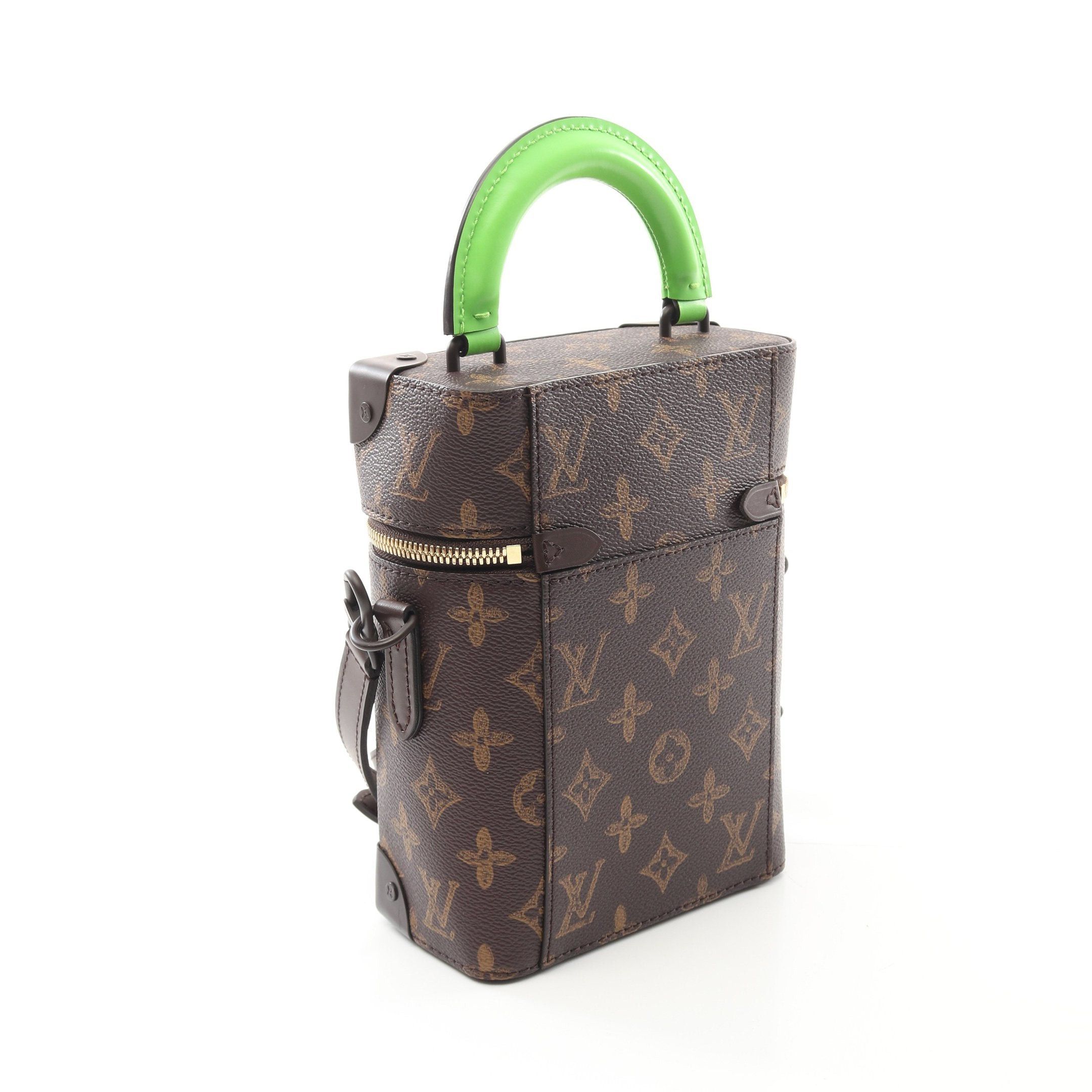 Louis Vuitton Louis Vuitton Vertical Box Trunk Monogram Handbag Leather Brown Light Green Size ONE SIZE - 2 Thumbnail