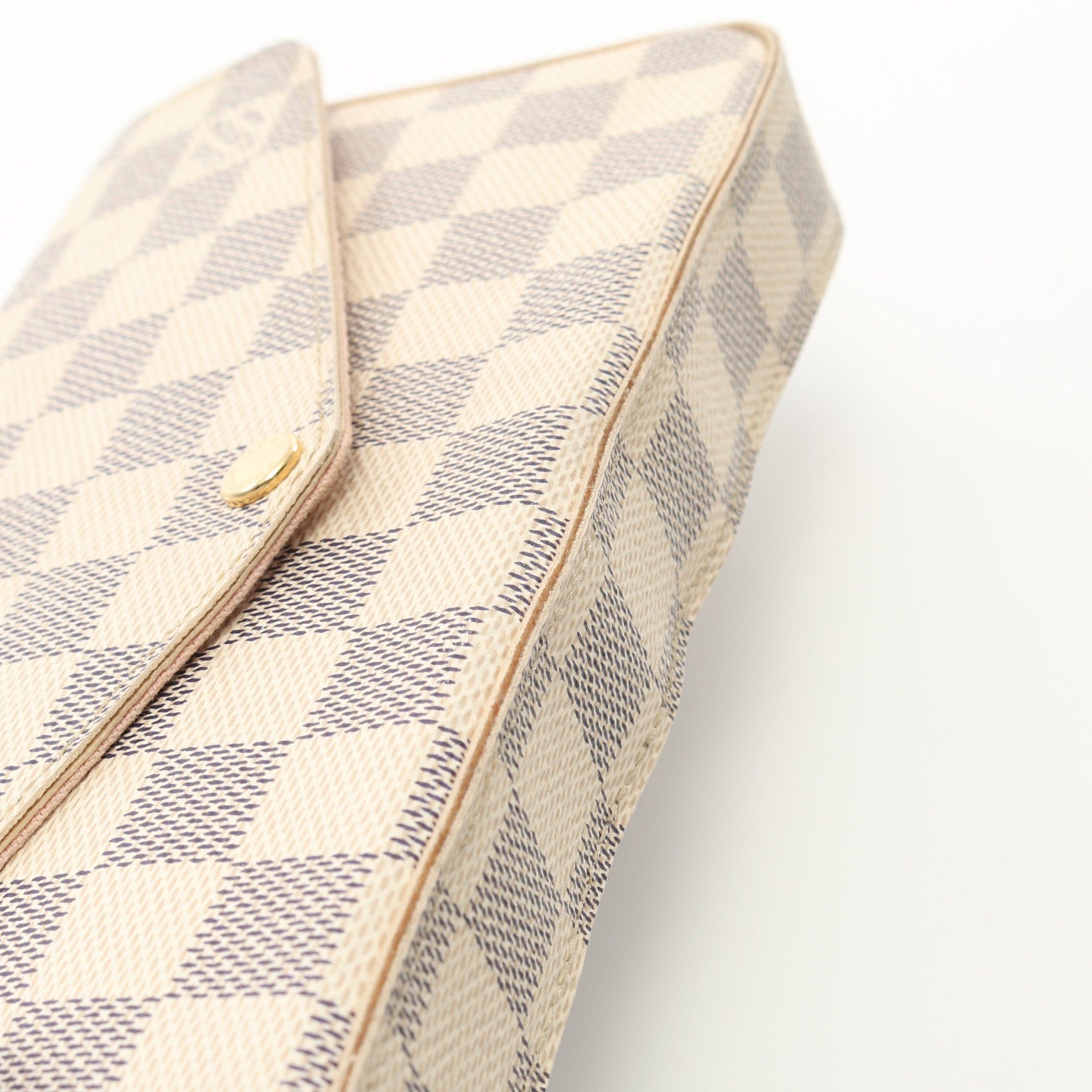Louis Vuitton Louis Vuitton Pochette Felicie Damier Azur Chain Wallet White Size ONE SIZE - 7 Thumbnail