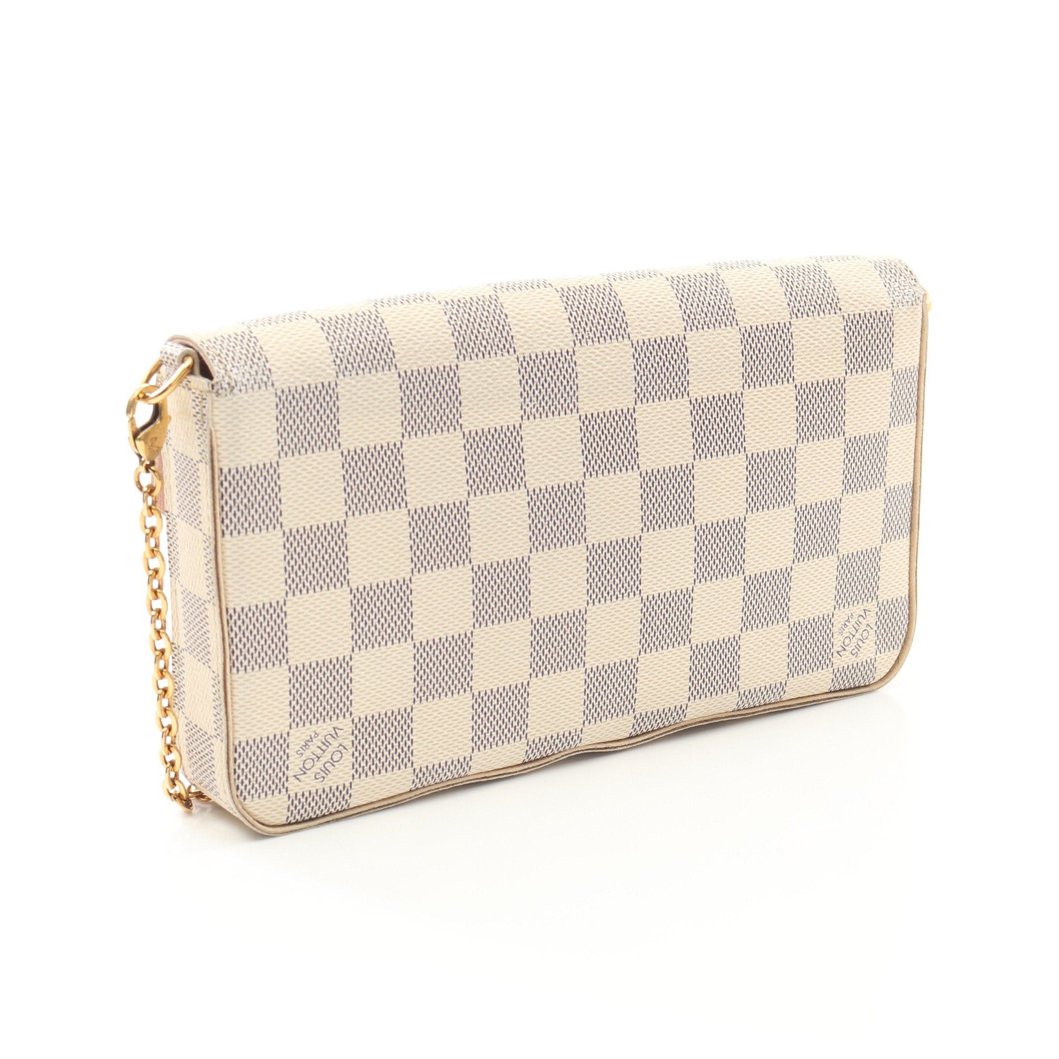 Louis Vuitton Louis Vuitton Pochette Felicie Damier Azur Chain Wallet White Size ONE SIZE - 2 Thumbnail