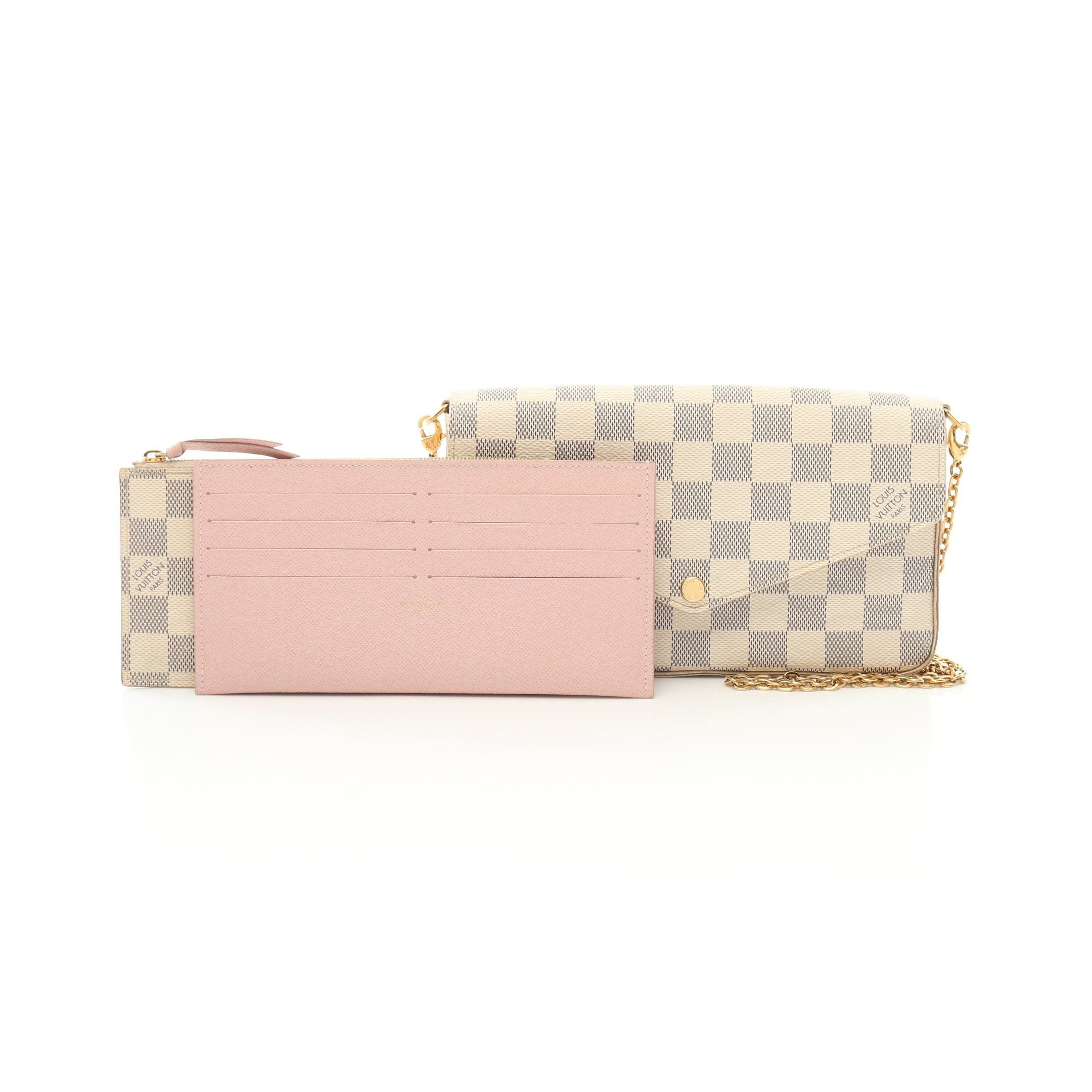 Louis Vuitton Louis Vuitton Pochette Felicie Damier Azur Chain Wallet White Size ONE SIZE - 6 Thumbnail