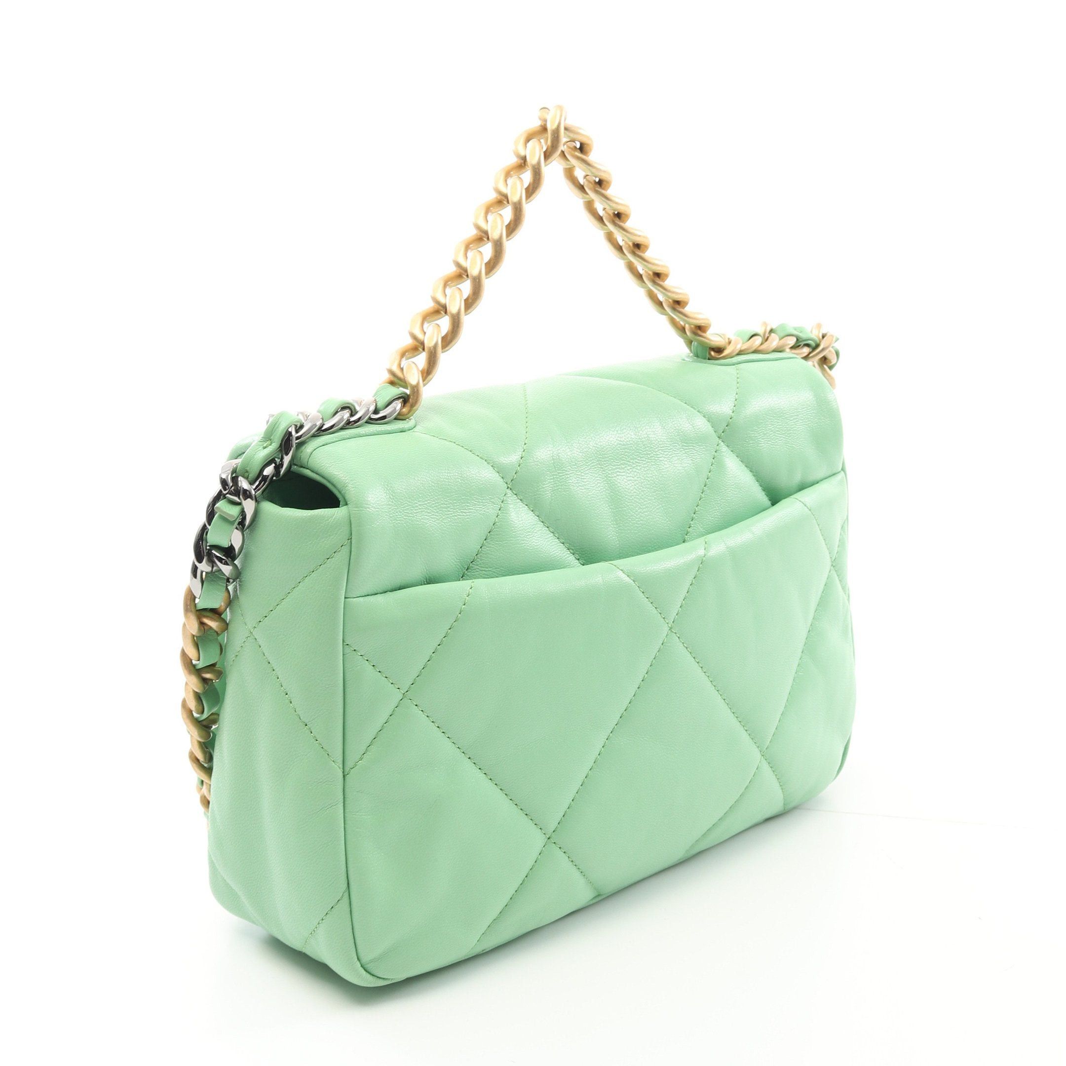 Chanel Chanel 19 Dizeneuf Matelasse Chain Shoulder Bag Lambskin Yellow-Green Combination Metal Fittings Size ONE SIZE - 2 Thumbnail