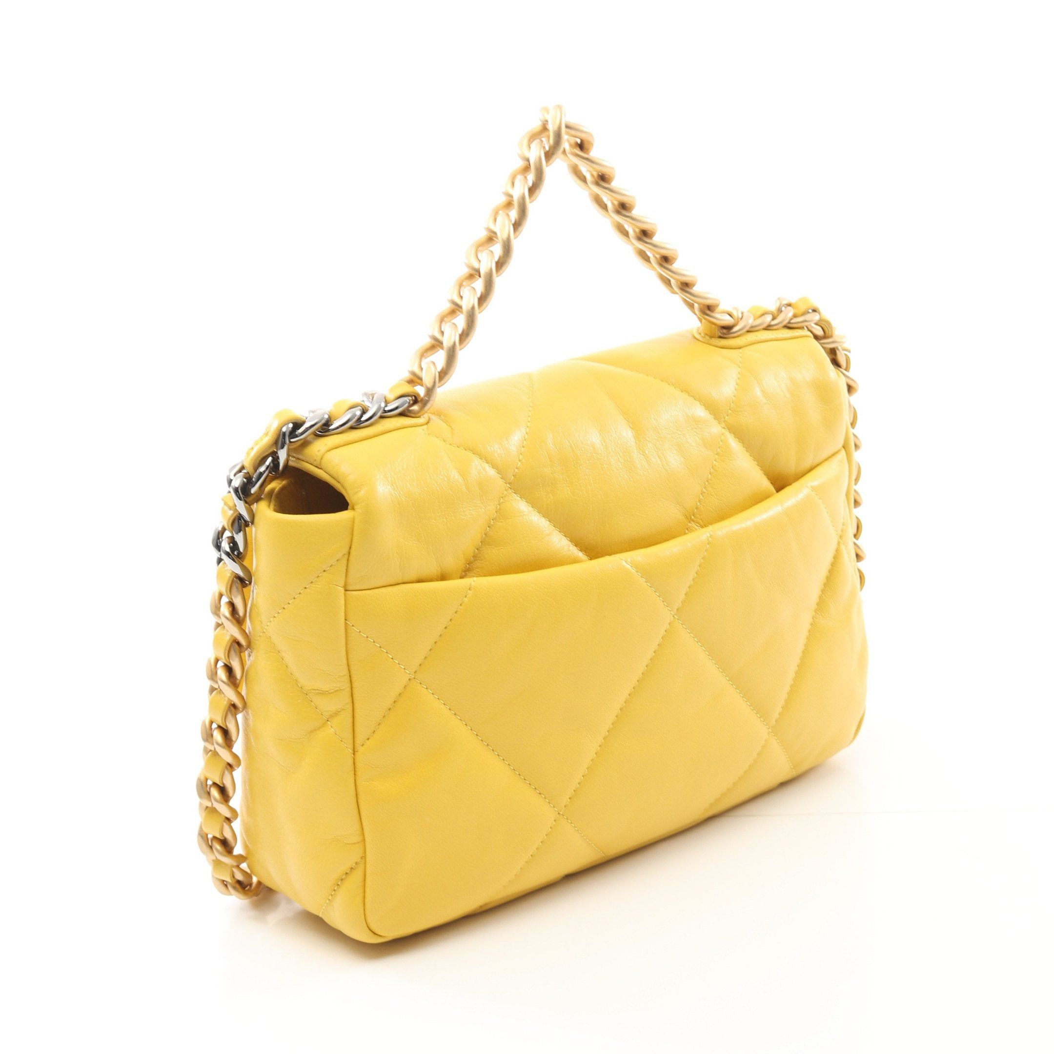 Chanel Chanel 19 Dizeneuf Matelasse Chain Shoulder Bag Lambskin Yellow Combination Metal Fittings Size ONE SIZE - 2 Thumbnail